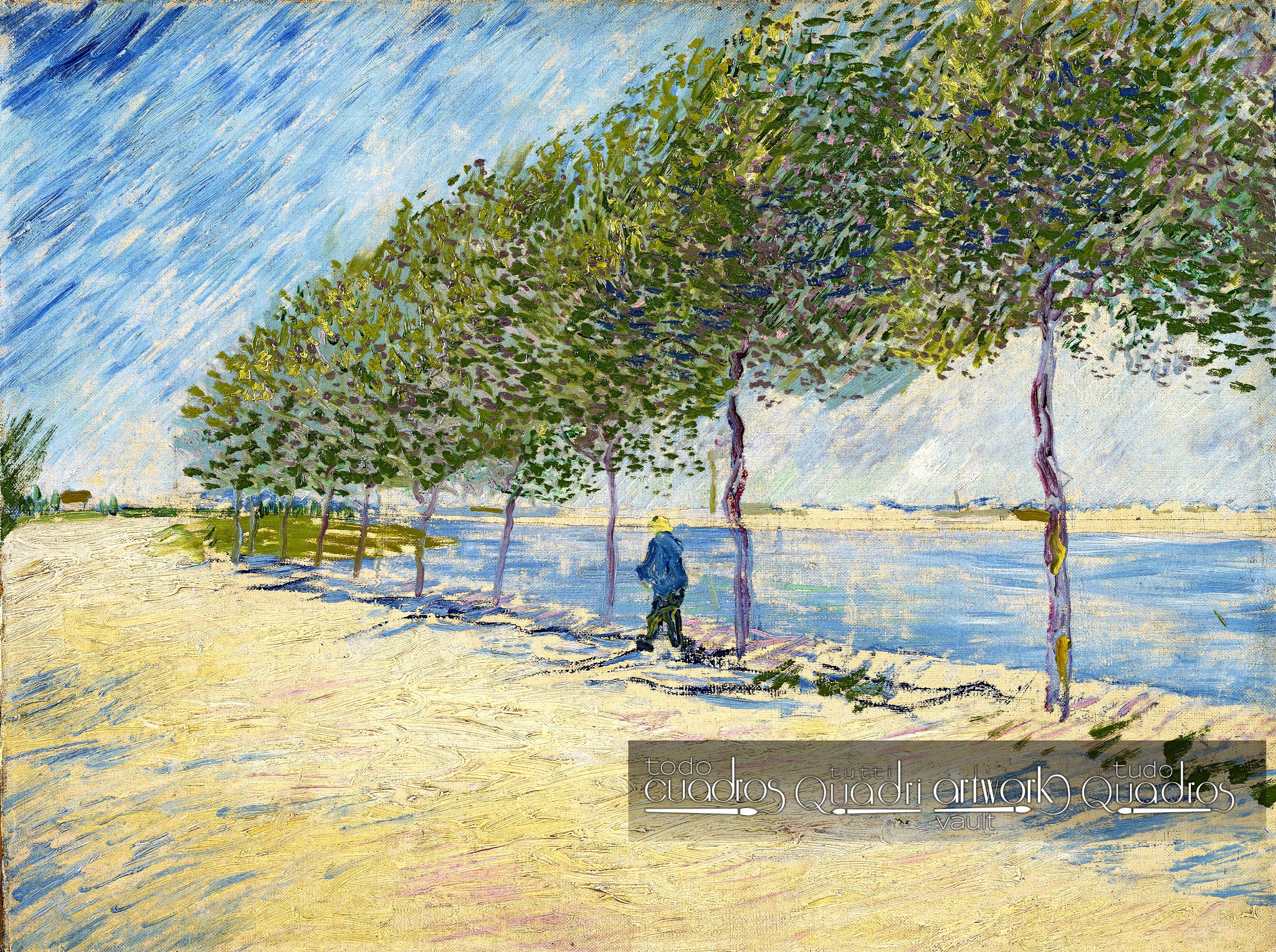 Spaziergang am Ufer der Seine bei Asnières, Van Gogh