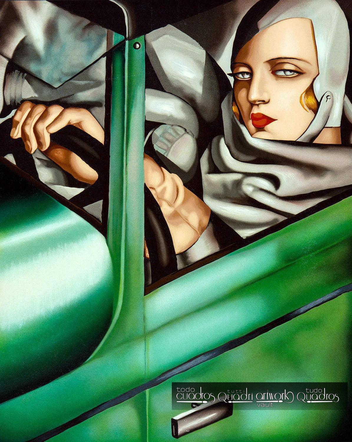 Selbstporträt im grünen Bugatti, Lempicka