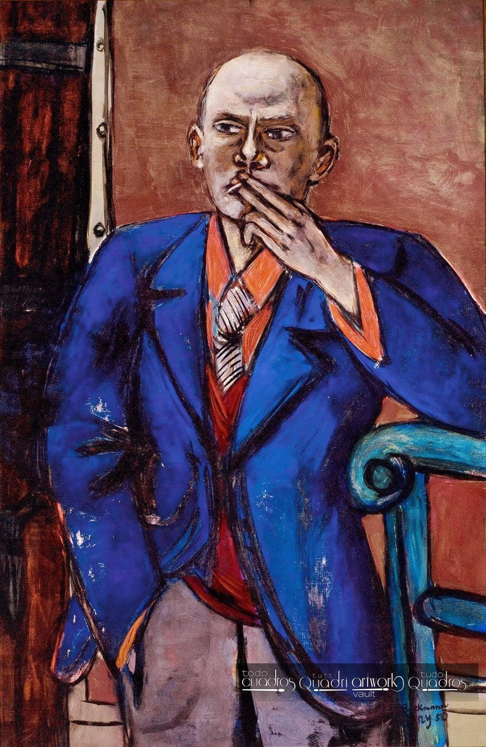 Selbstbildnis mit blauer Jacke, Max Beckmann
