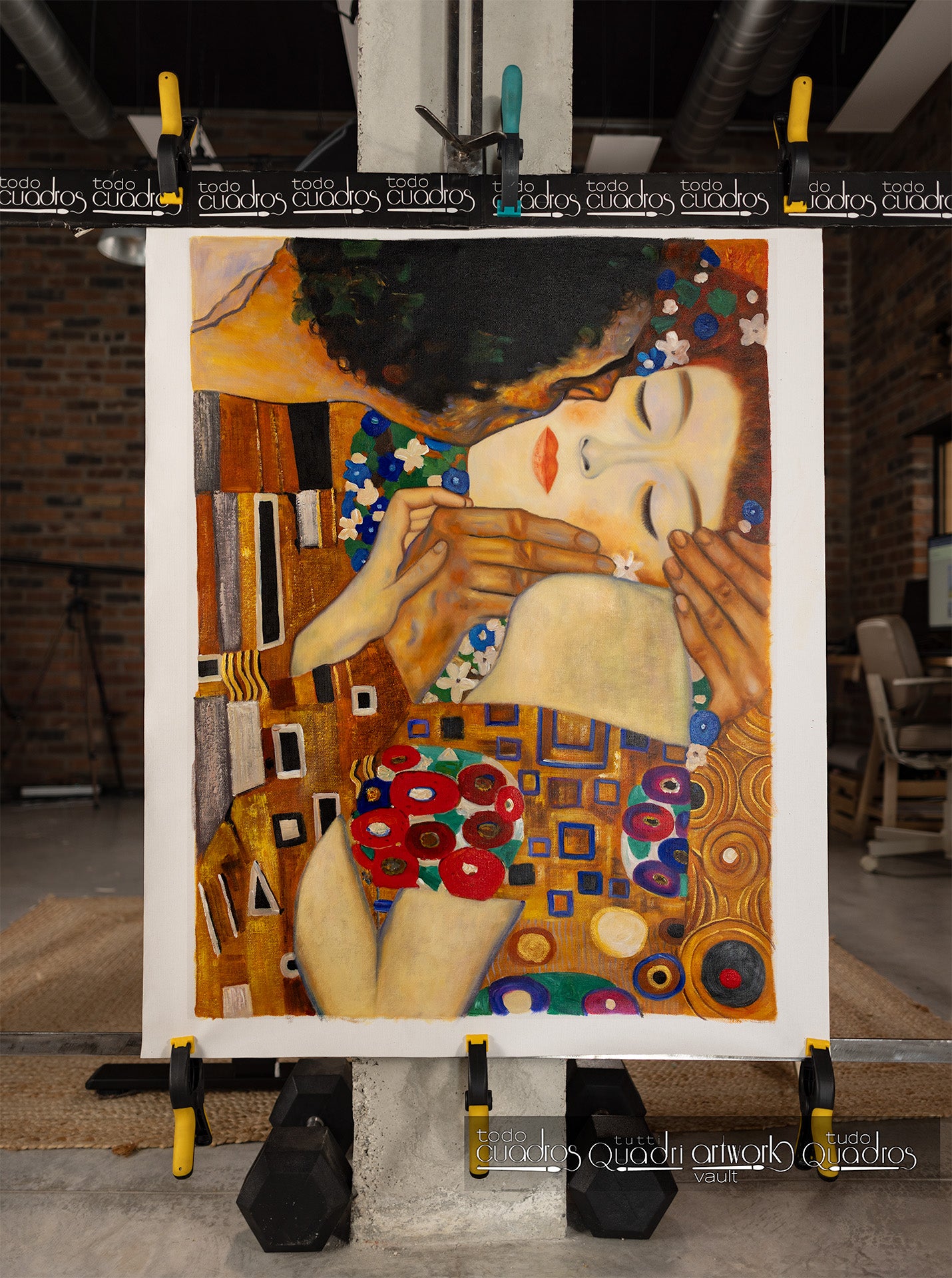 Der Kuss (Gesichter), Klimt