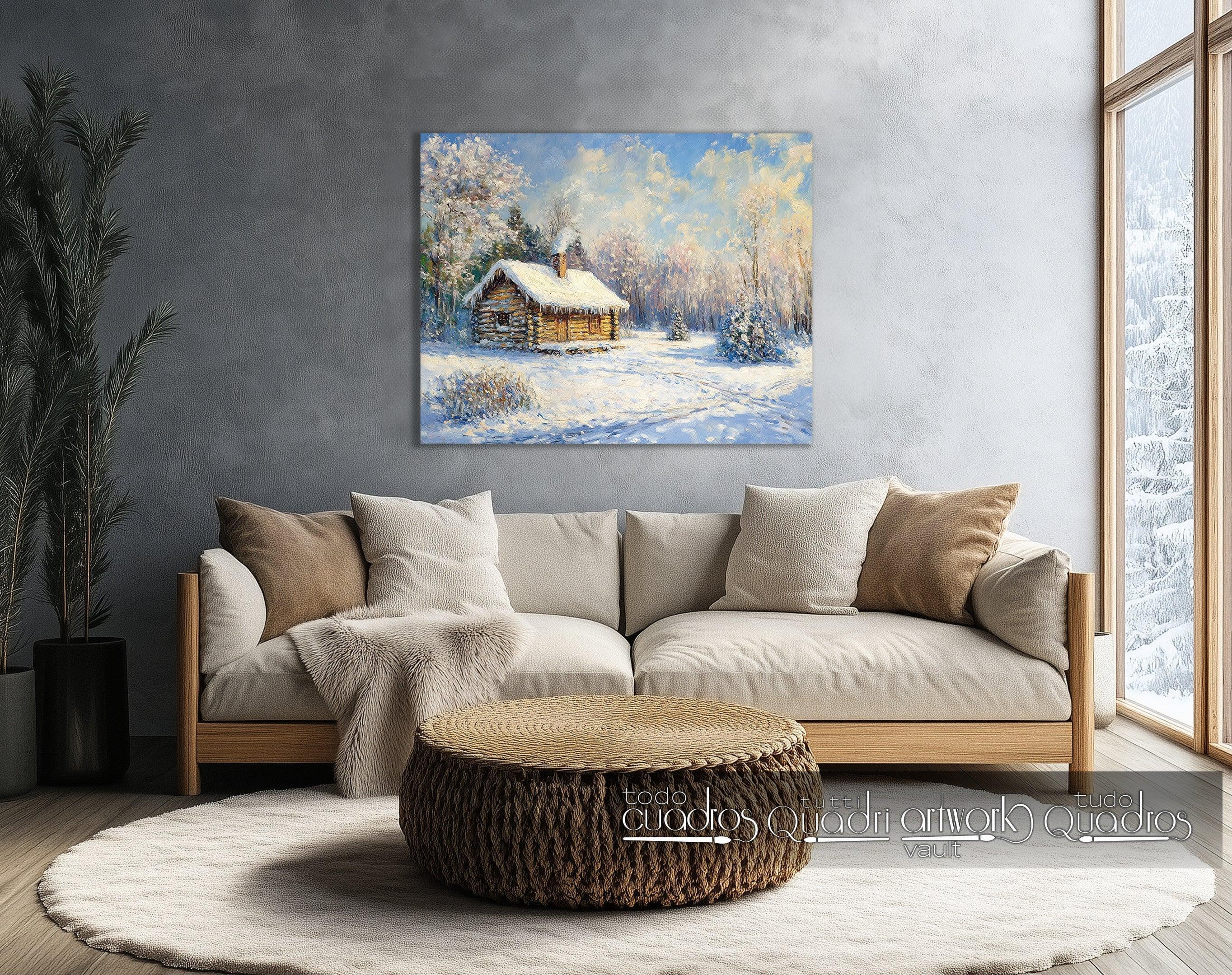 Winterflüstern, im Stil von Monet