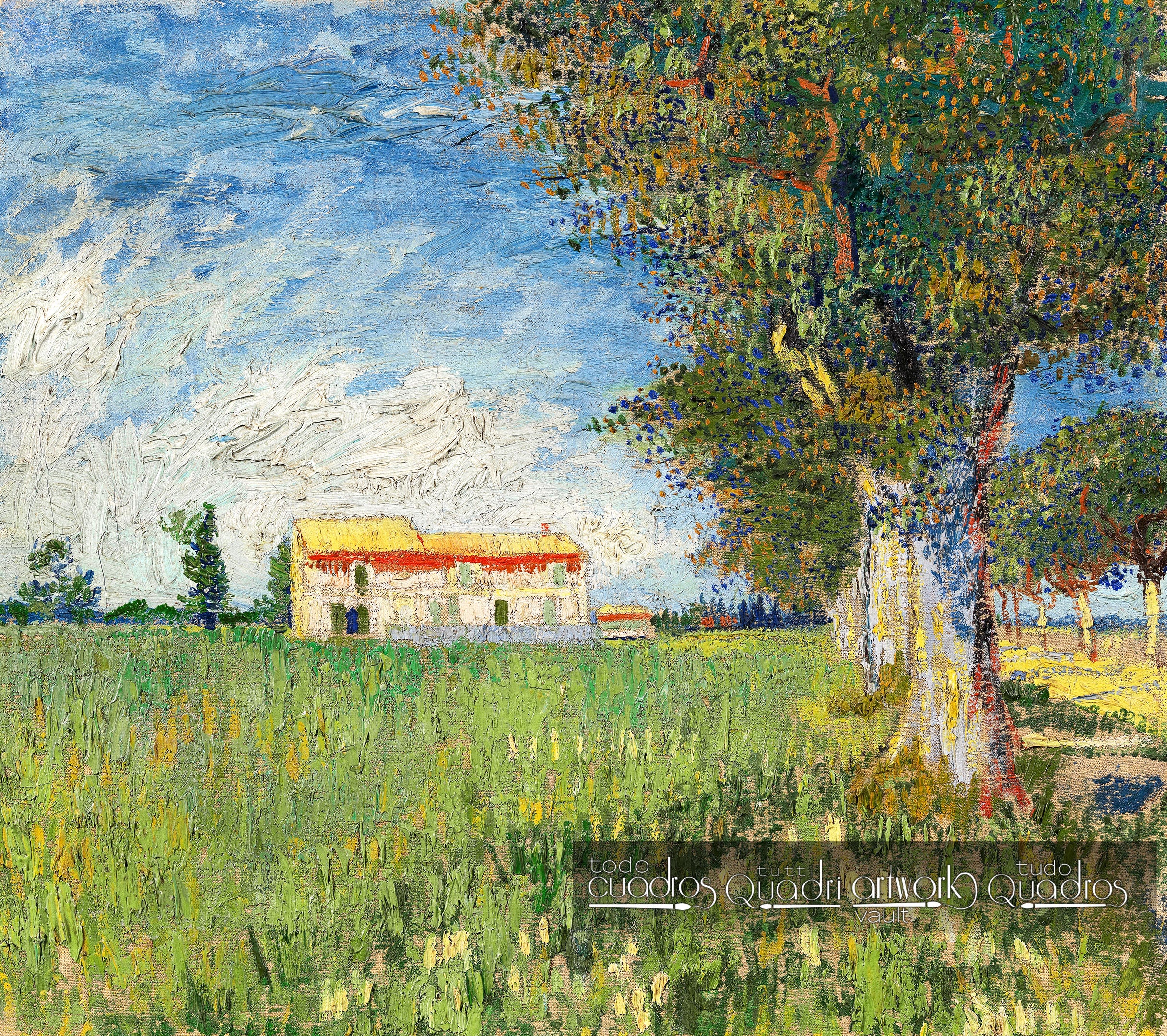 Bauernhaus in einem Weizenfeld, Van Gogh