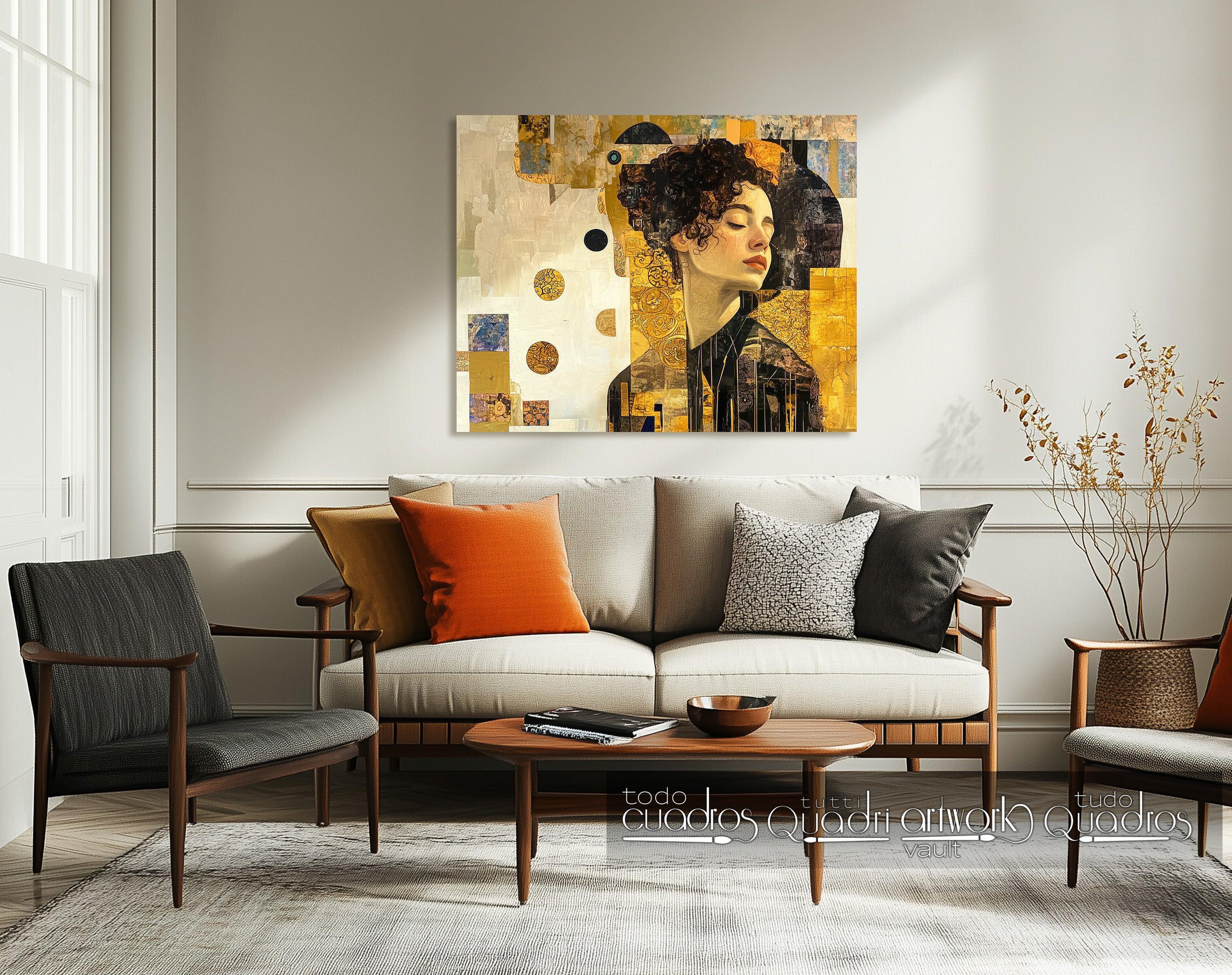 Porträt in Gold, im Stil von Klimt