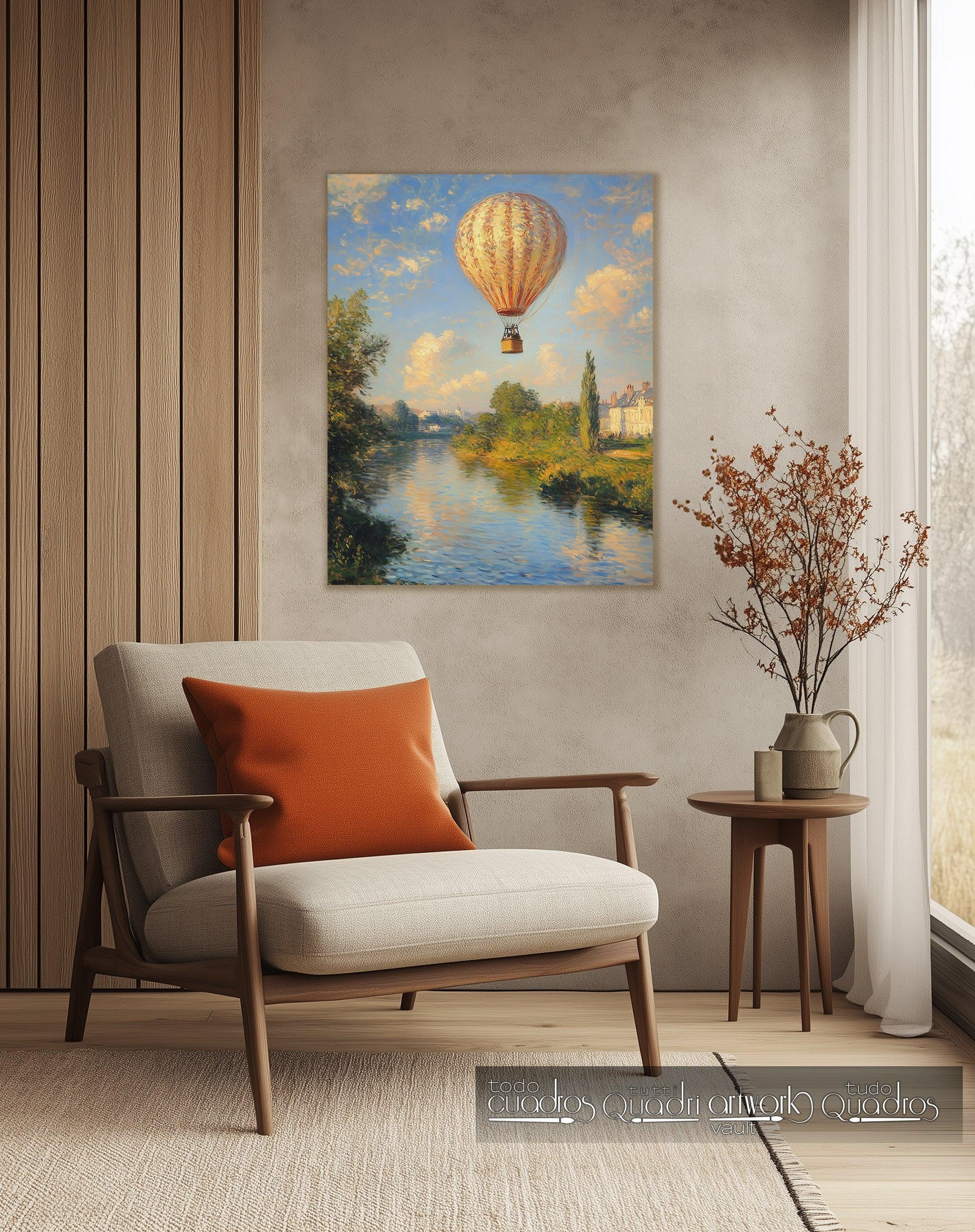 Reise zwischen den Wolken, im Stil von Monet