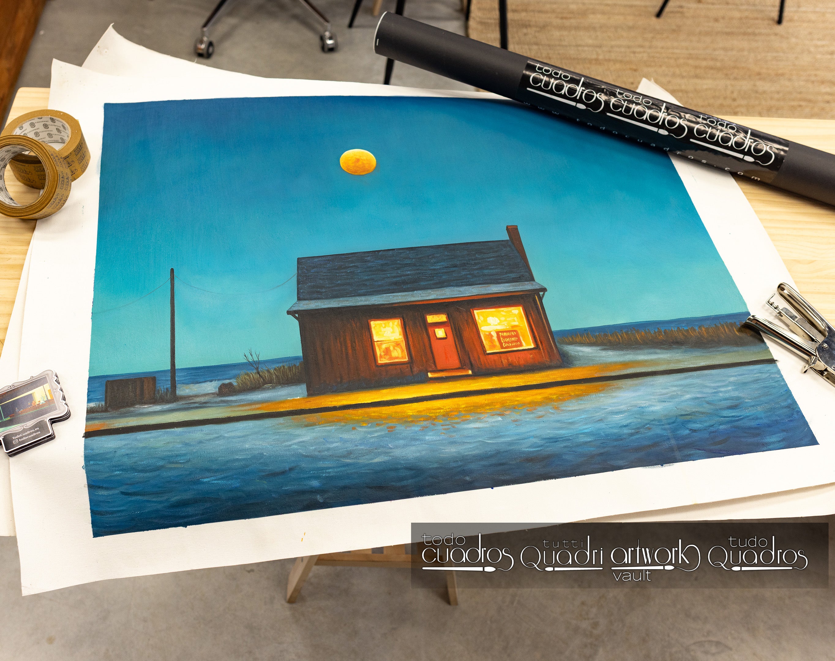 Nachtschicht, im Stil von Hopper