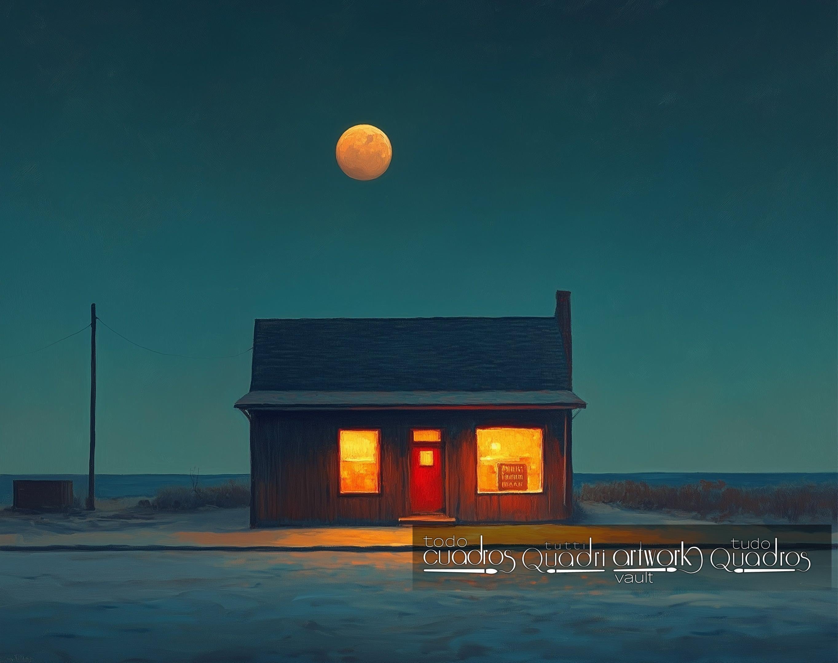 Nachtschicht, im Stil von Hopper