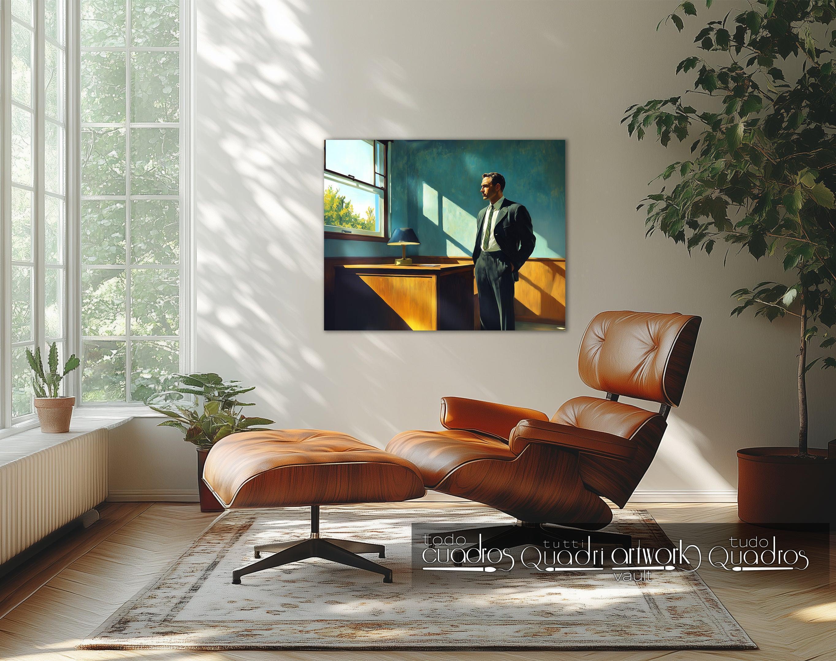 Arbeitsnachmittag, im Stil von Hopper