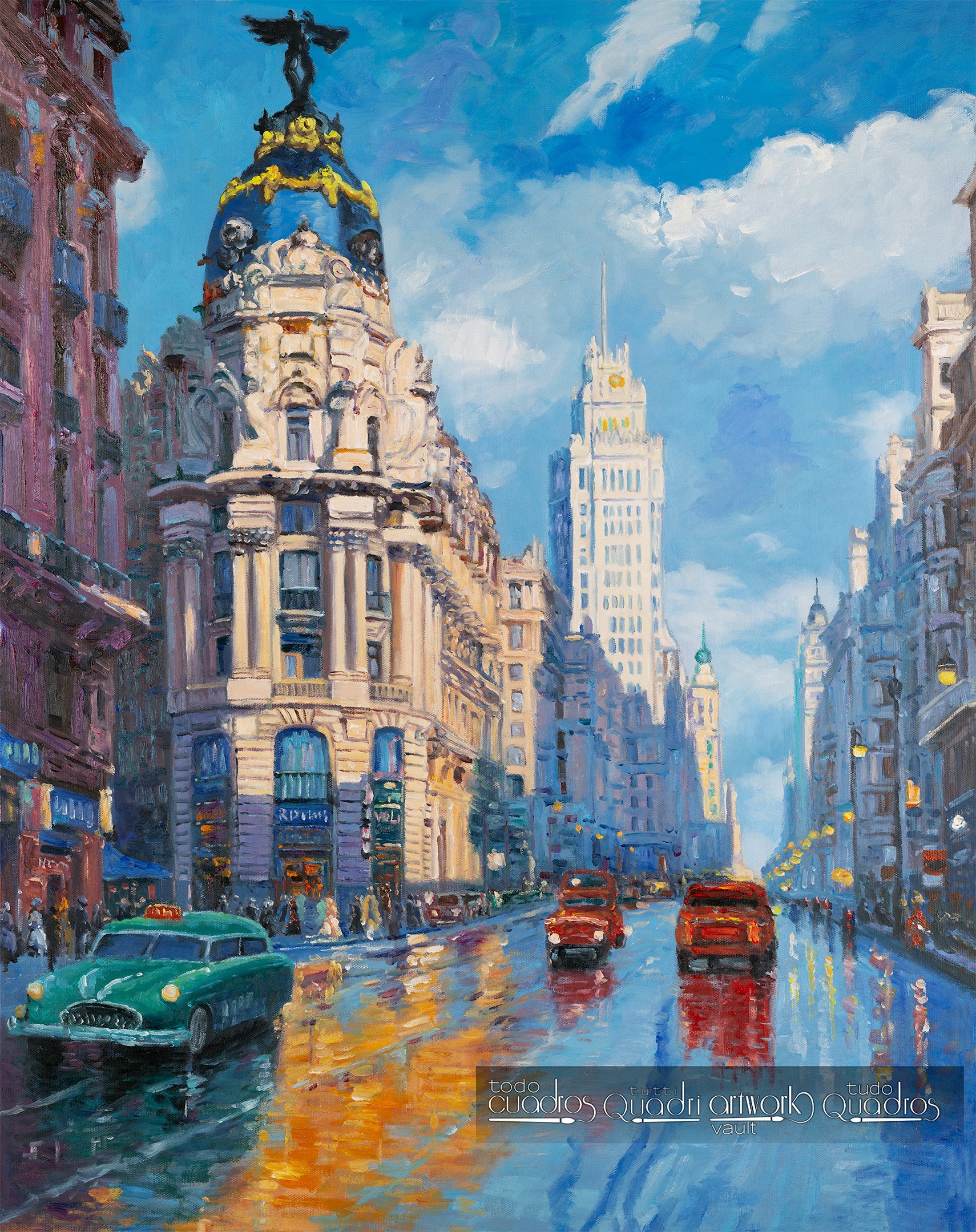 Madrid in Bewegung, im Stil von Monet