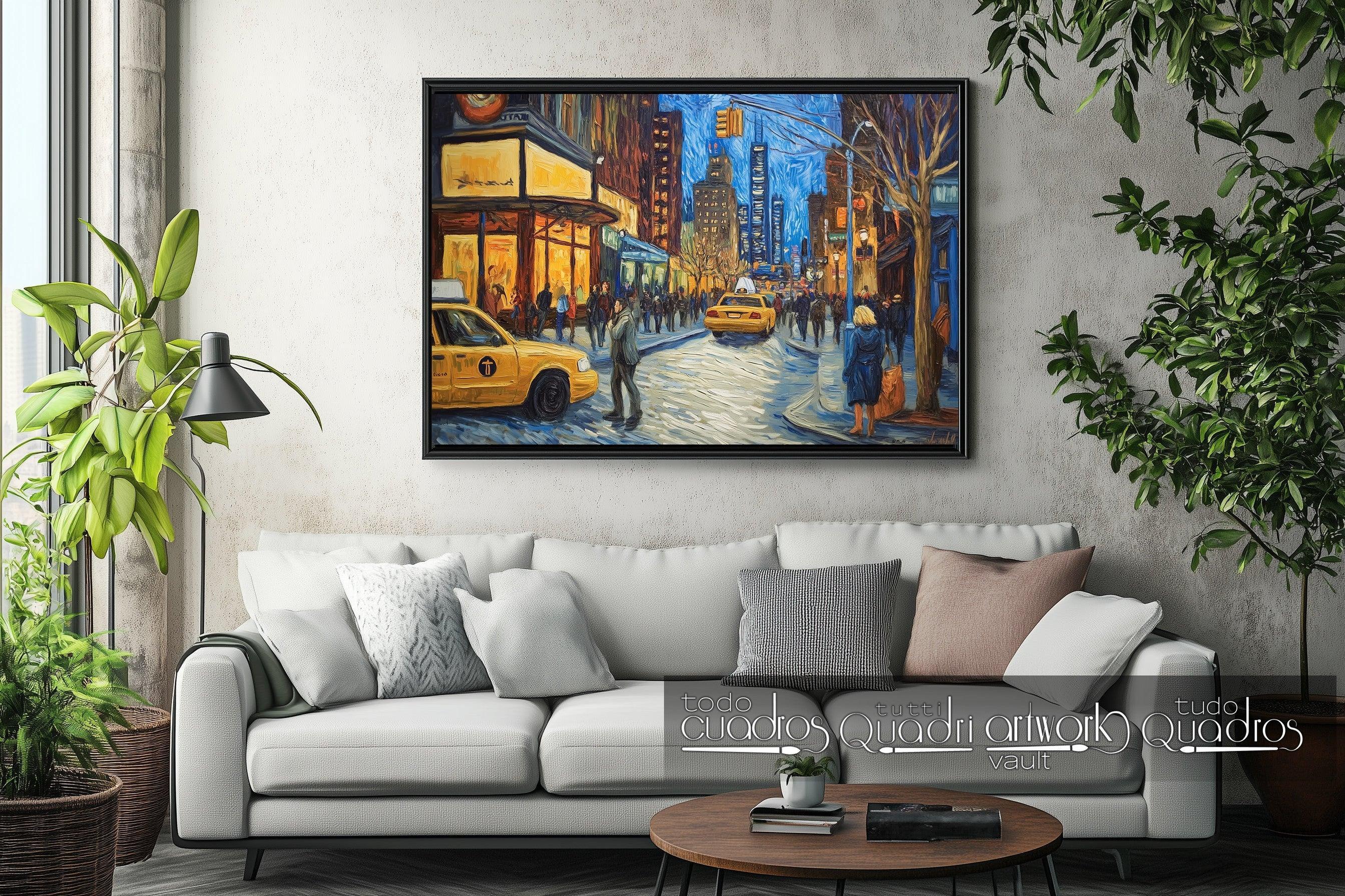 New Yorker Nacht, im Stil von Van Gogh