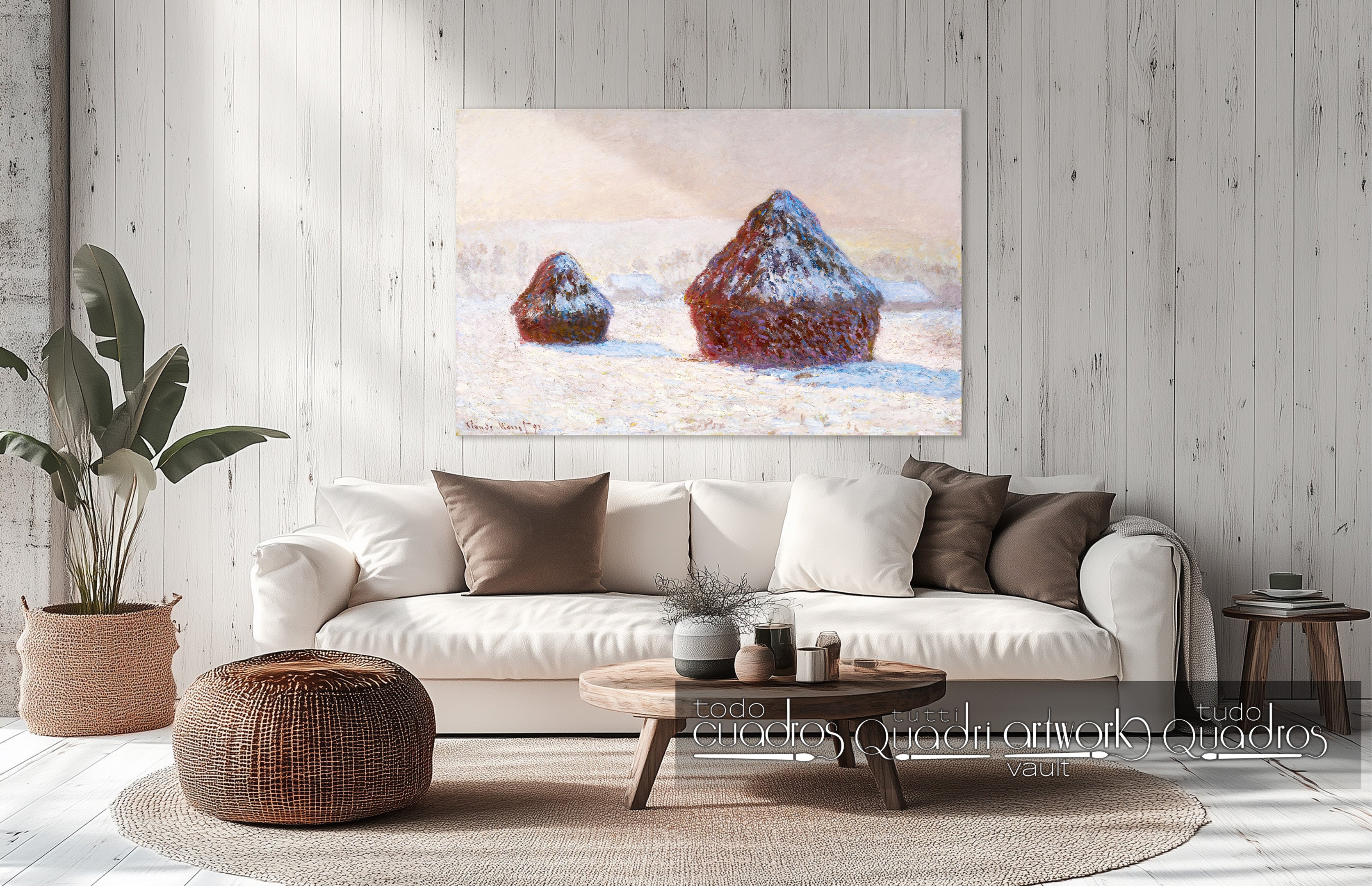 Weizenfeld, Schnee Effekt, Morgen, Monet