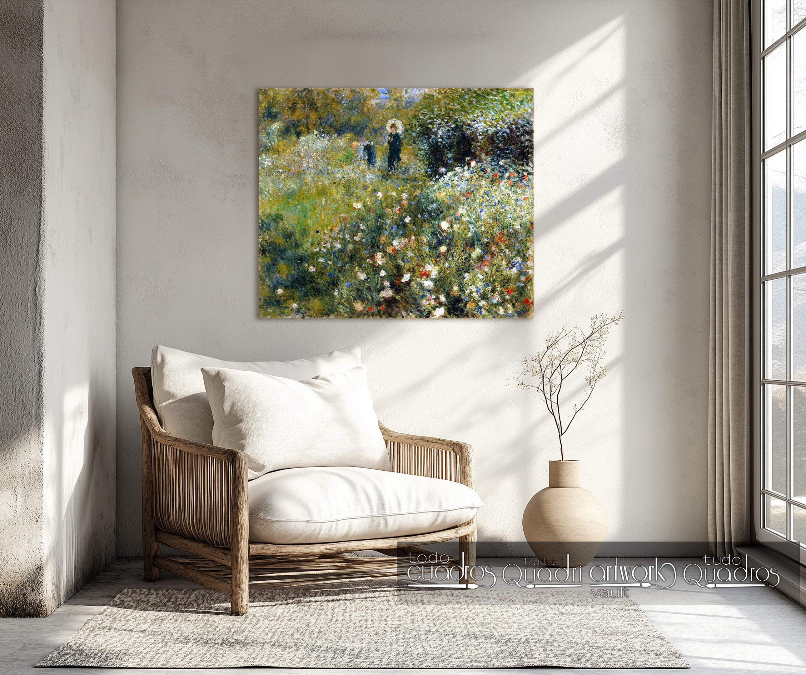 Frau mit Sonnenschirm in einem Garten, Renoir