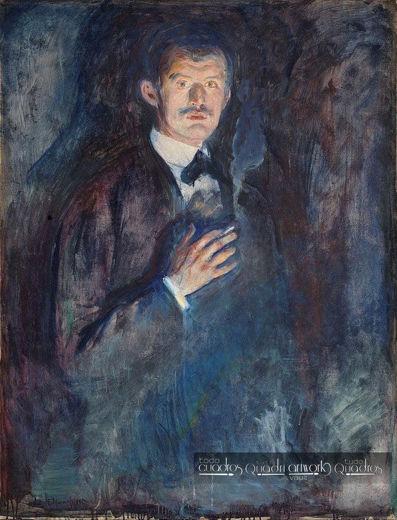 Selbstbildnis mit Zigarette, Munch