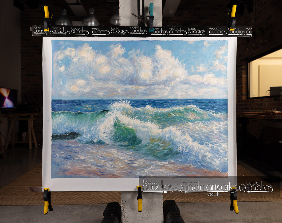 Der Tanz der Wellen, im Stil von Monet