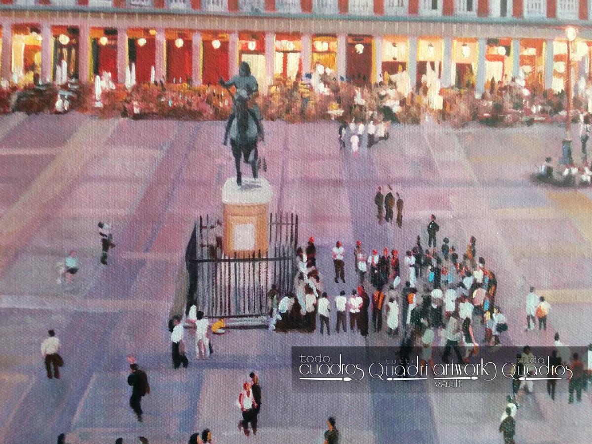 Plaza Mayor von Madrid, Sonnenuntergang