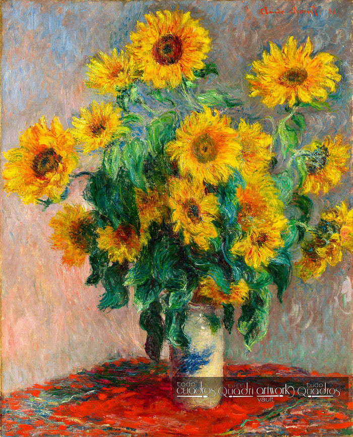 Vase mit Sonnenblumen, Monet