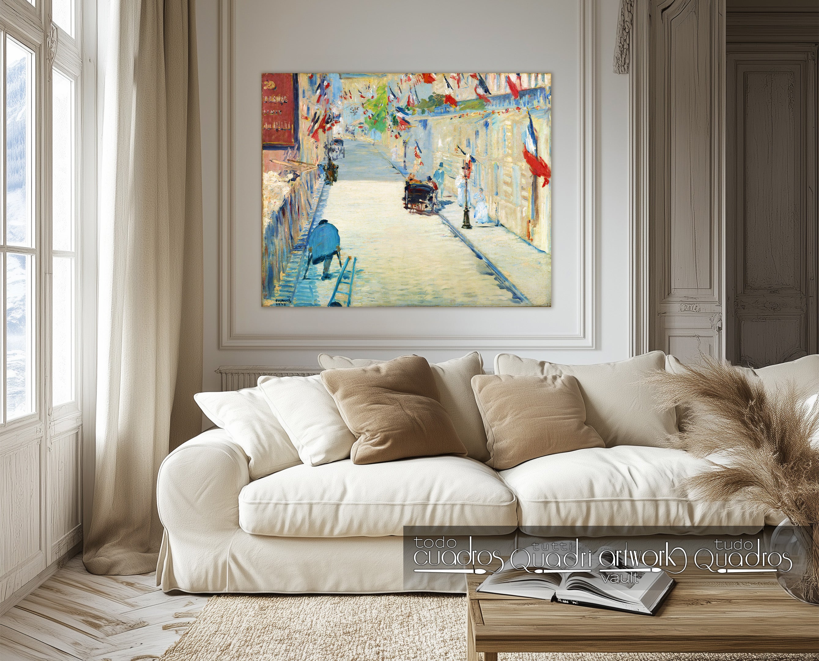 Die Rue Mosnier mit Flaggen, Manet