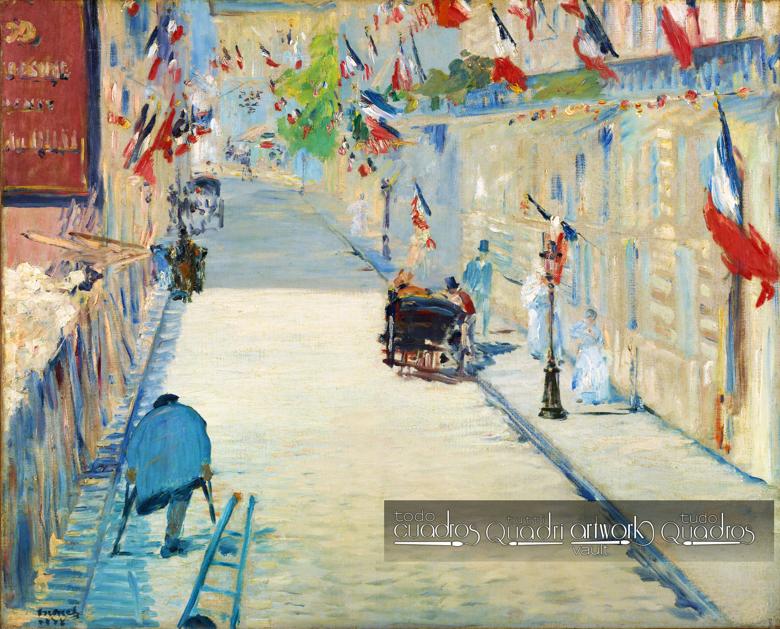 Die Rue Mosnier mit Flaggen, Manet
