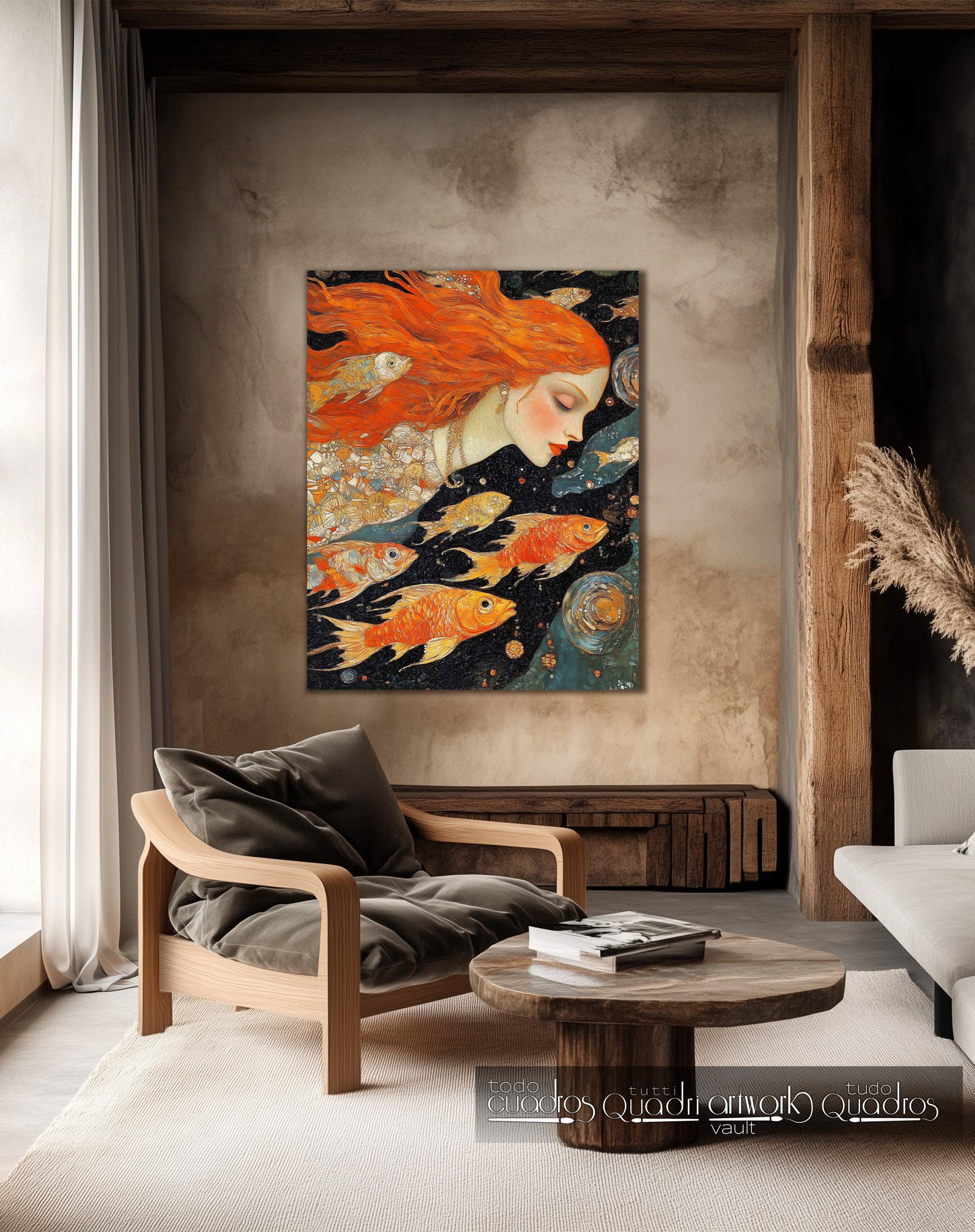 Die Dame des Ozeans, im Stil von Klimt