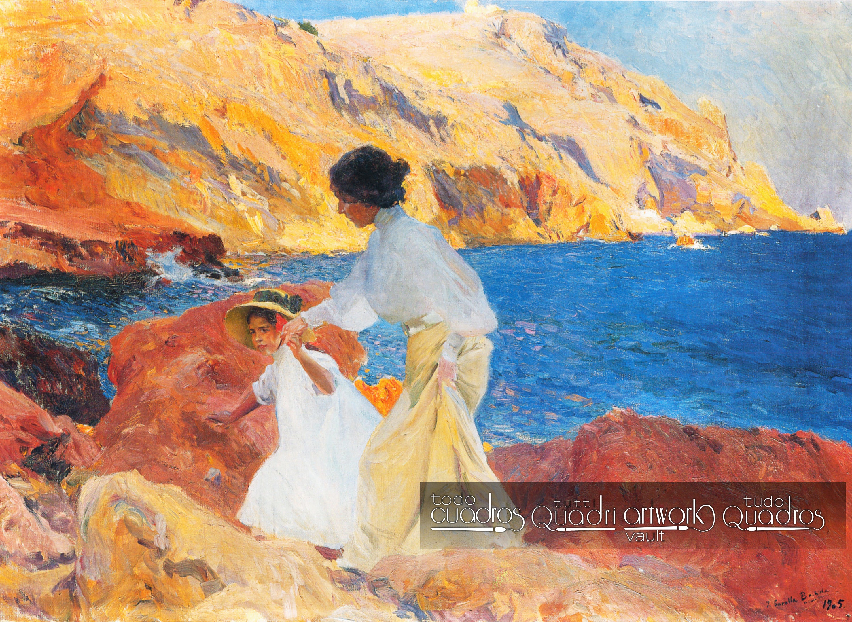 Clotilde und Elena auf den Felsen, Jávea, Sorolla