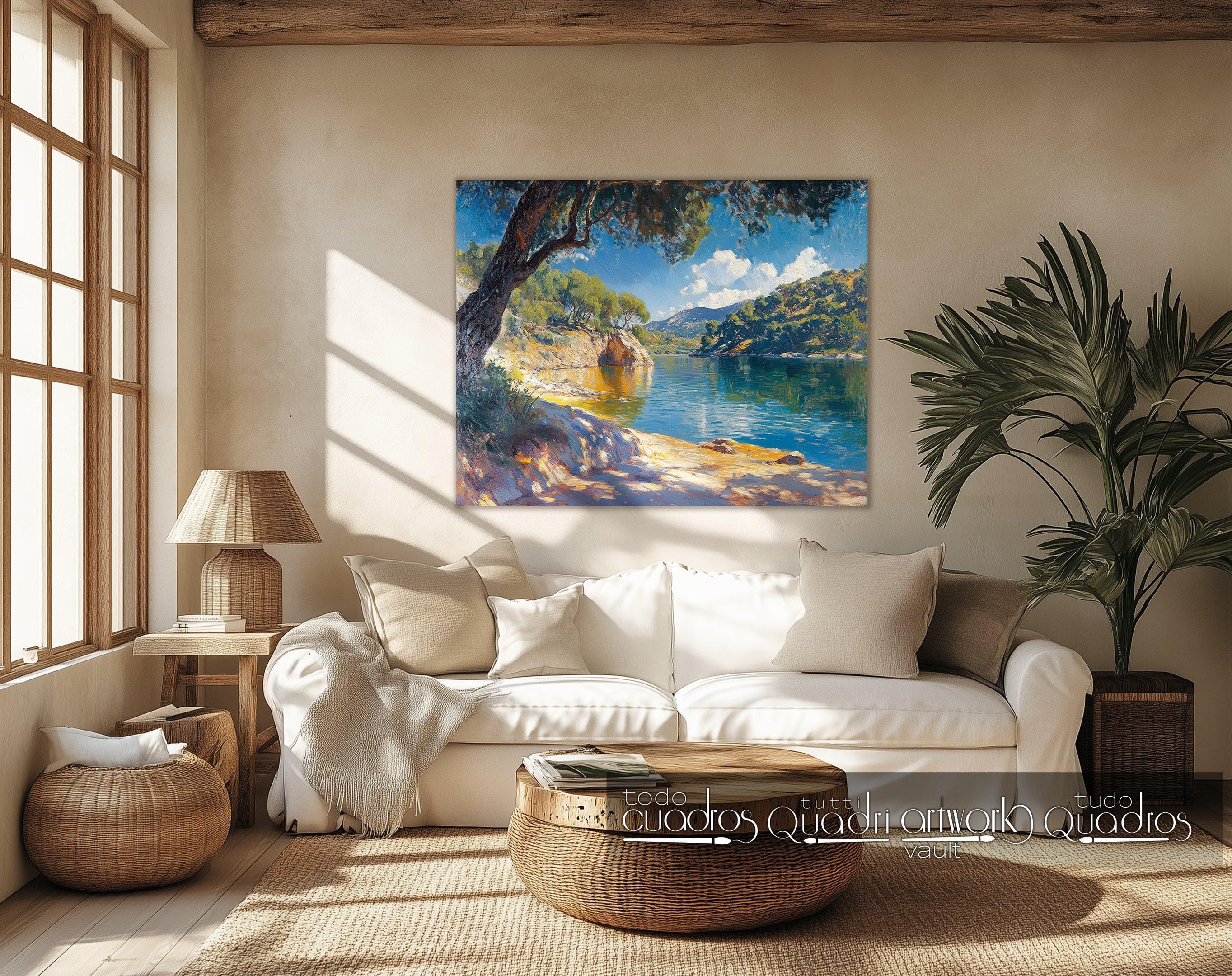 Licht und Ruhe am Ufer, im Stil von Sorolla