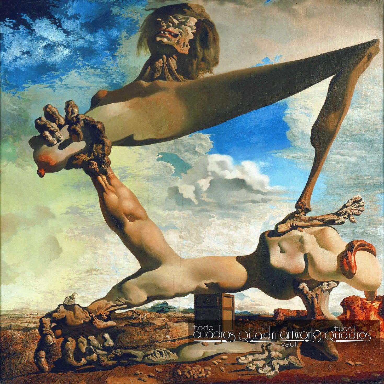 Weiche Konstruktion mit gekochten Bohnen - Vorahnung des Bürgerkriegs, Dalí