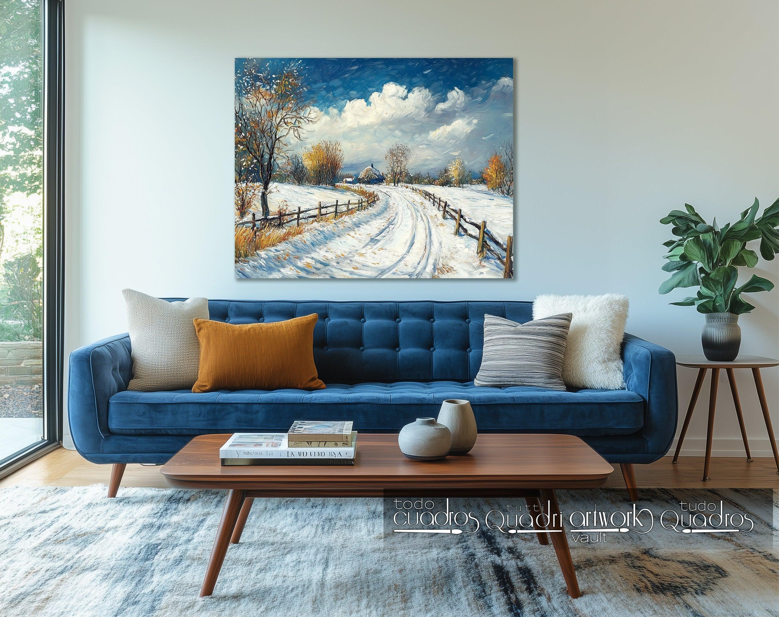 Winterlandschaft, im Stil von Van Gogh