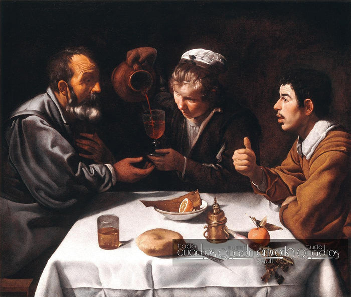 Drei Männer am Tisch, Das Mittagessen, Velázquez