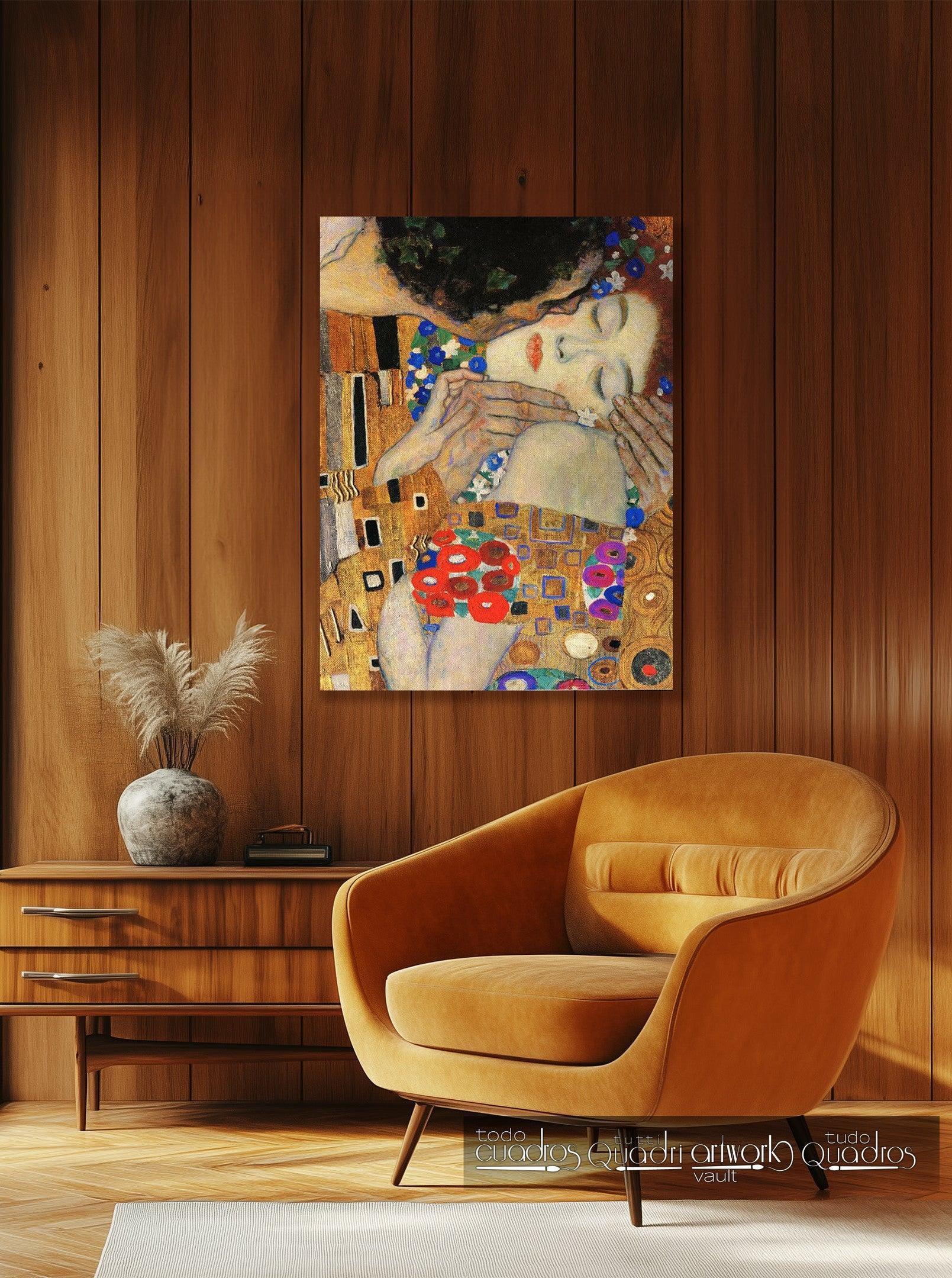 Der Kuss (Gesichter), Klimt