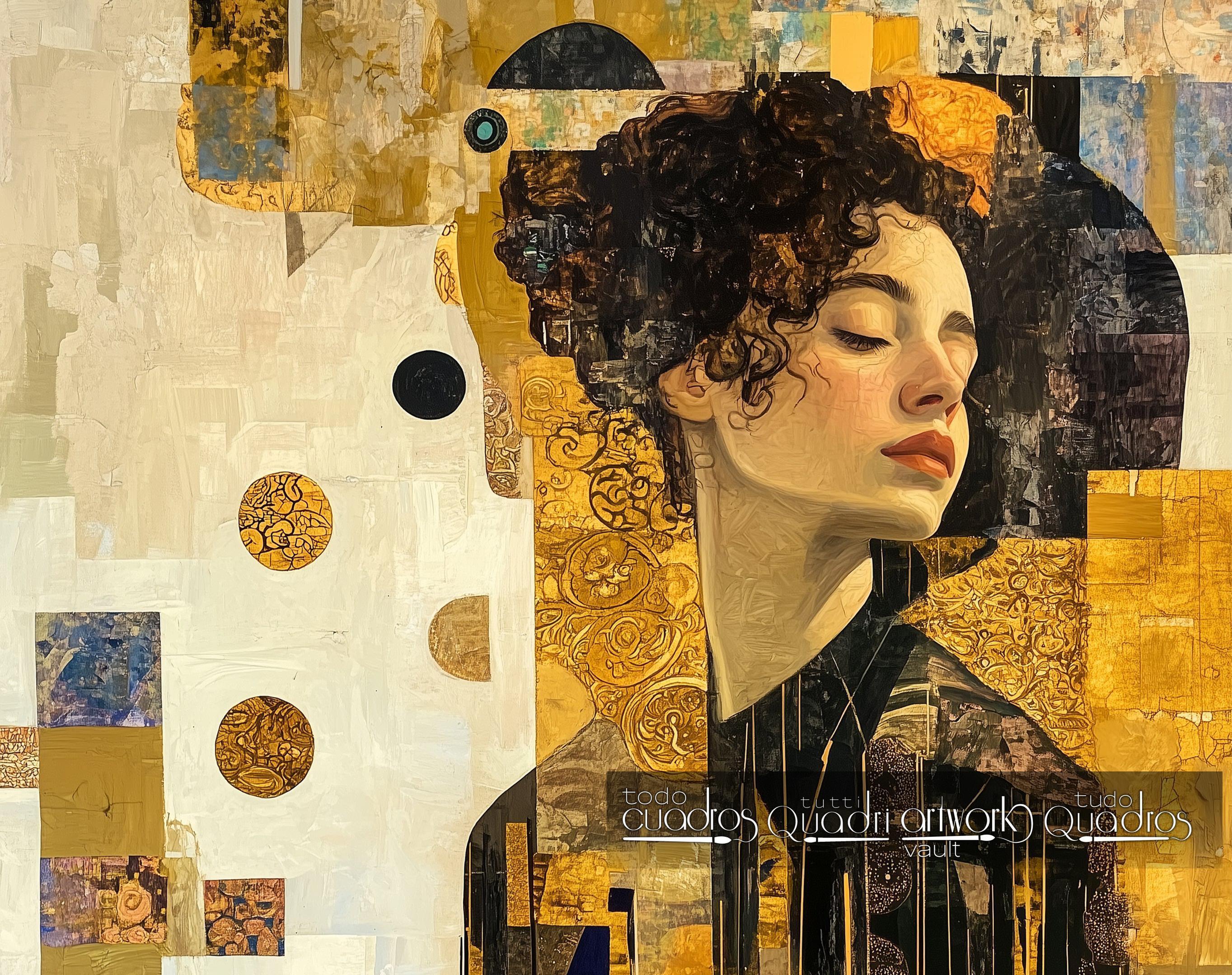 Porträt in Gold, im Stil von Klimt
