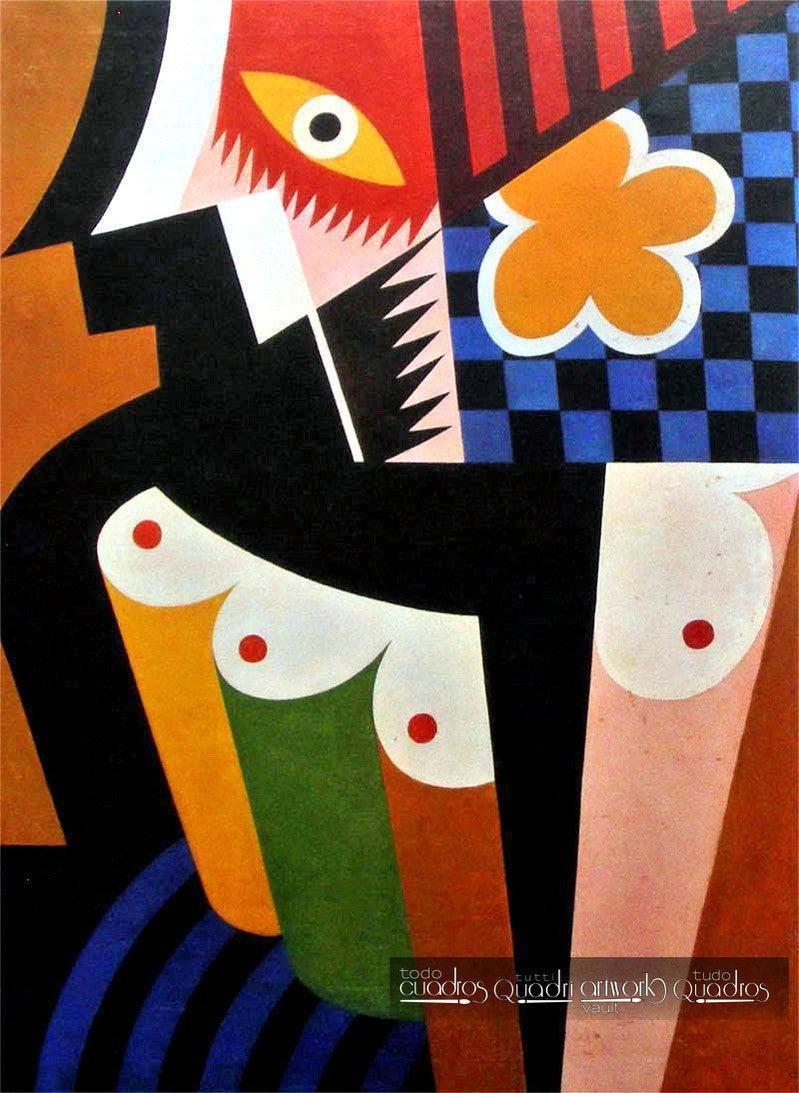 Konstruktion einer Frau mit gelber Blume, Depero