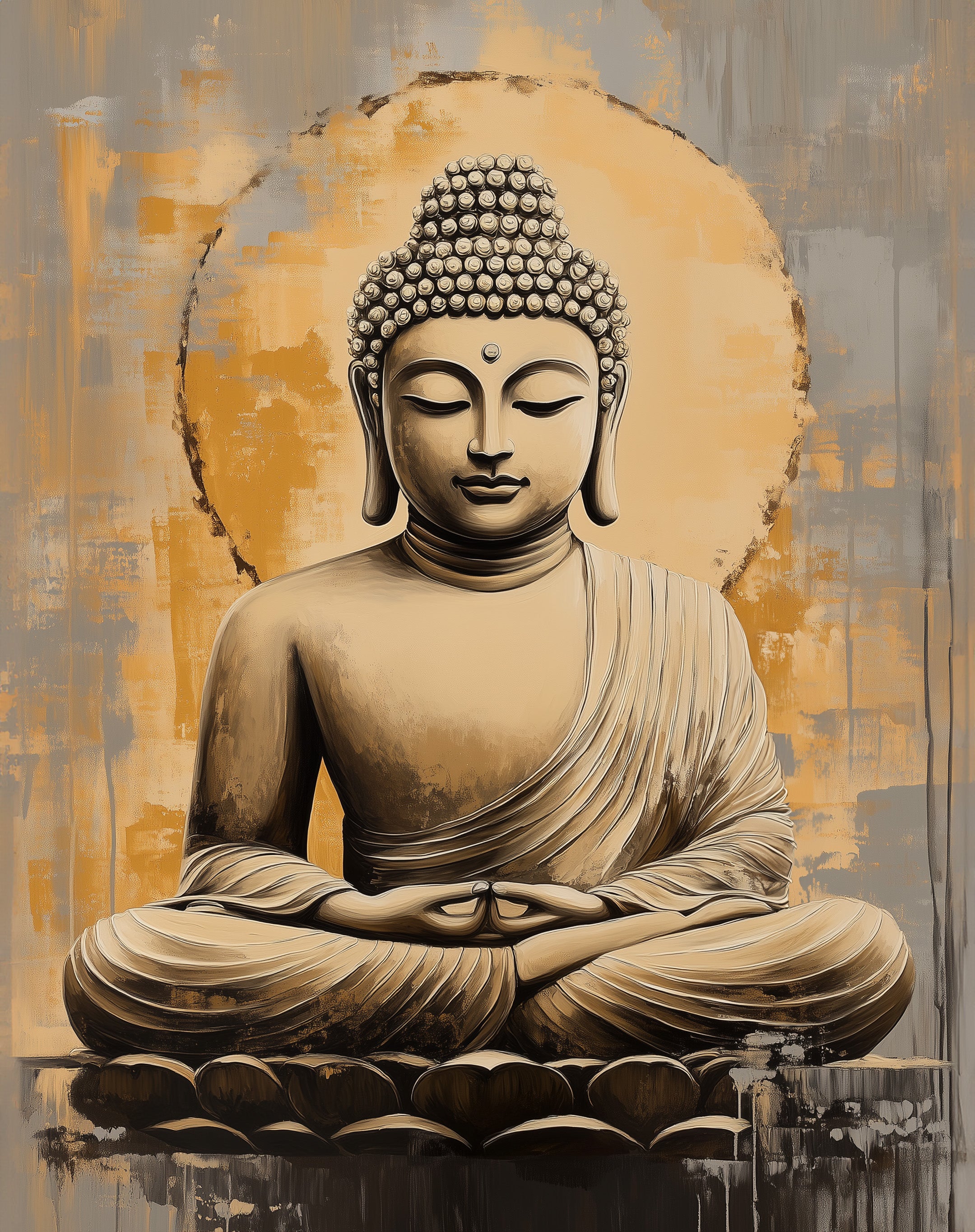 Buddha zwischen Ockertönen