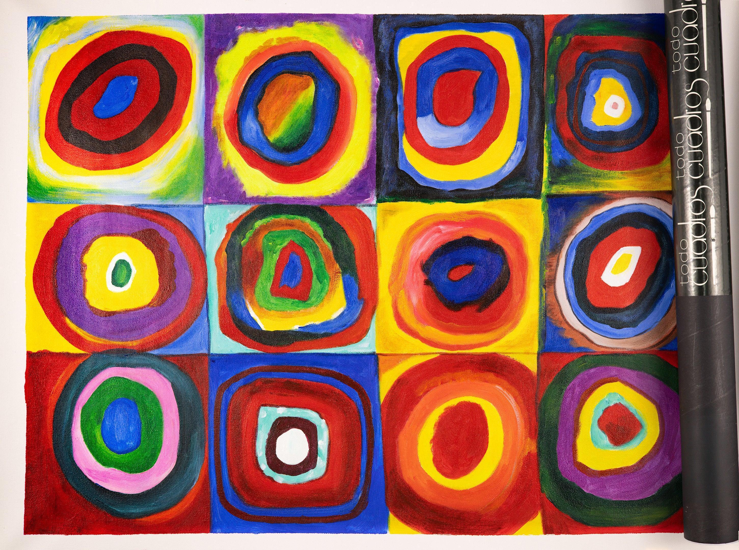 Farbstudie. Quadrate mit konzentrischen Kreisen, Kandinsky