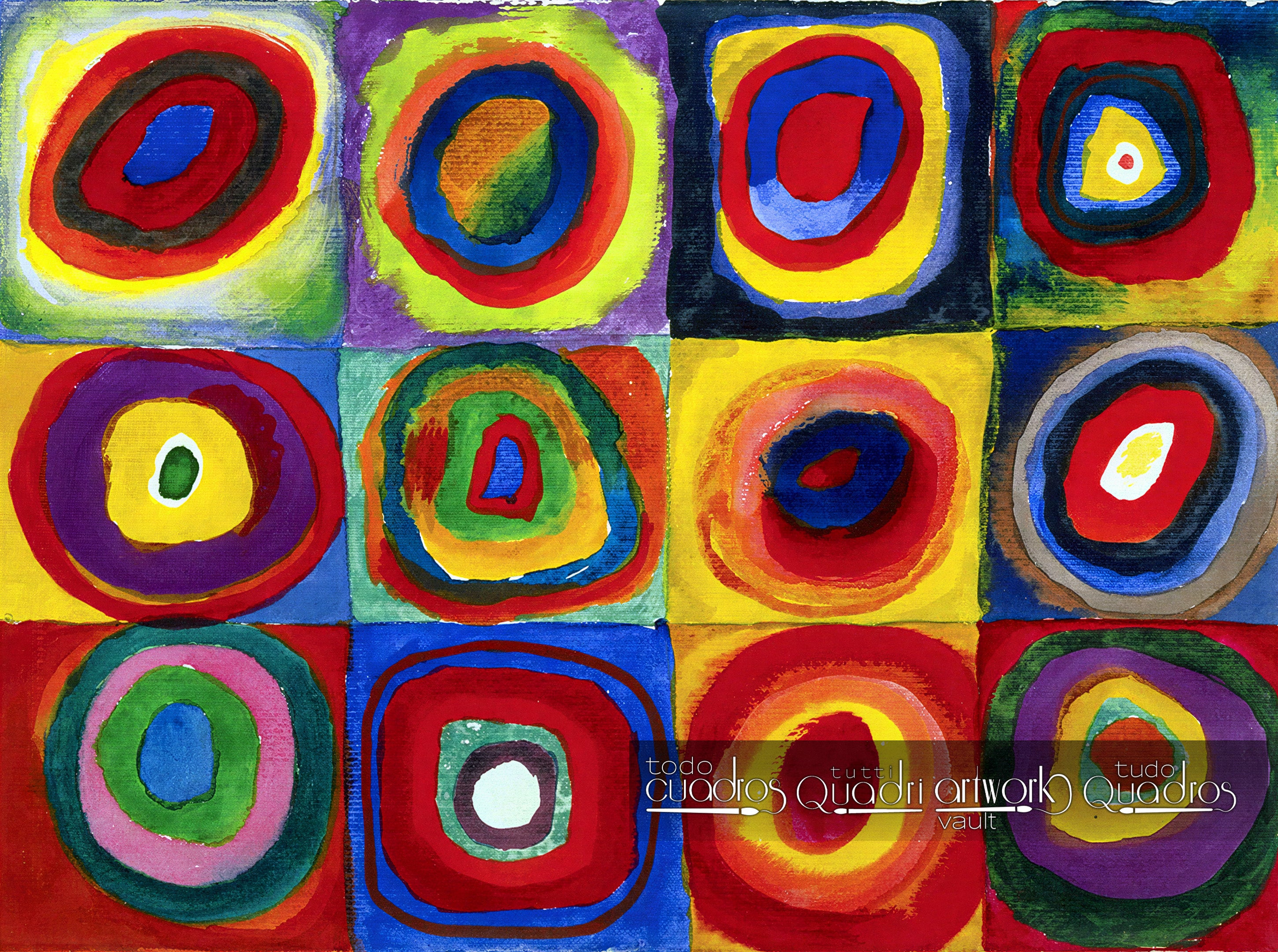 Farbstudie. Quadrate mit konzentrischen Kreisen, Kandinsky