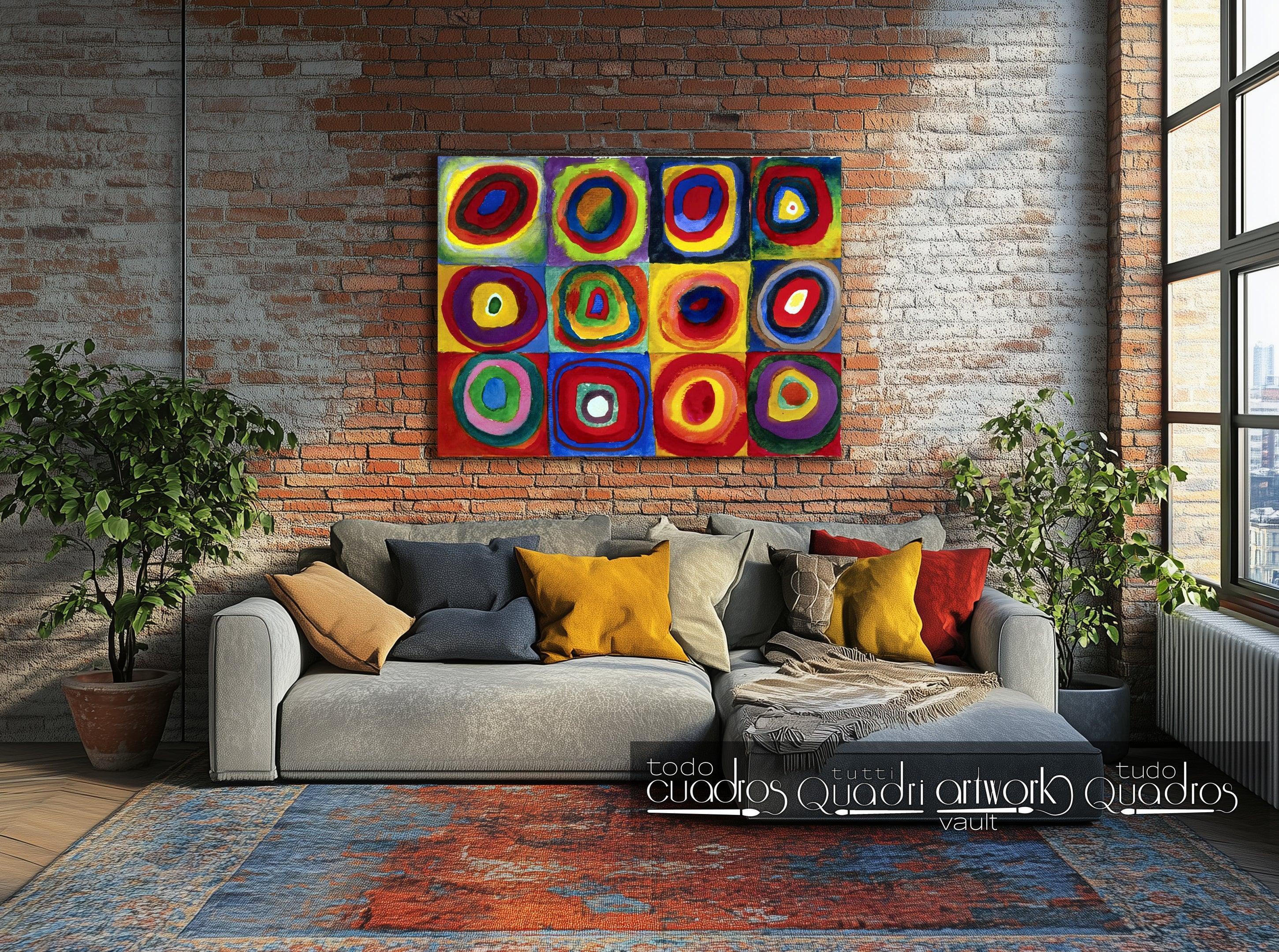 Farbstudie. Quadrate mit konzentrischen Kreisen, Kandinsky