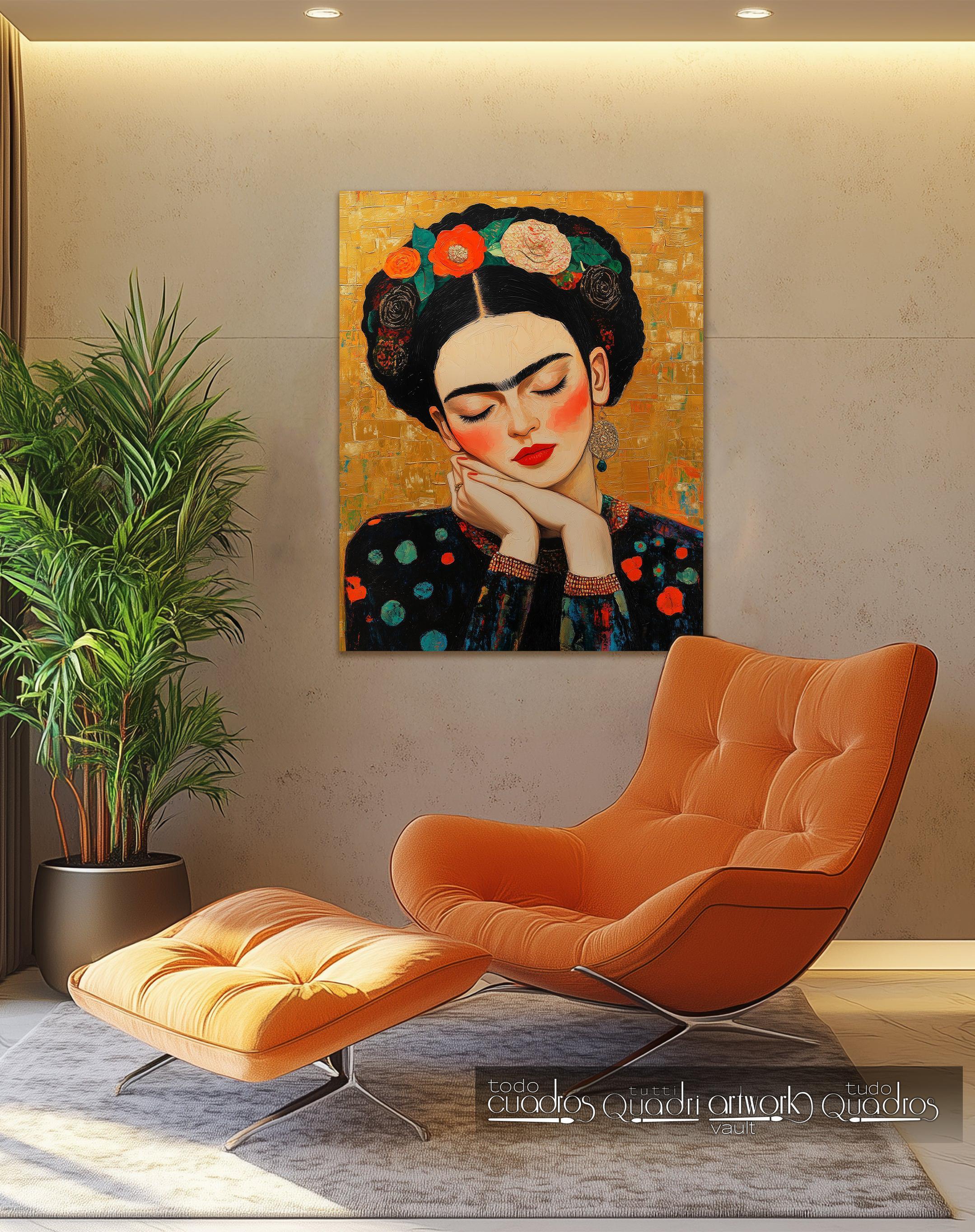 Frida und der modernistische Glanz, im Stil von Klimt