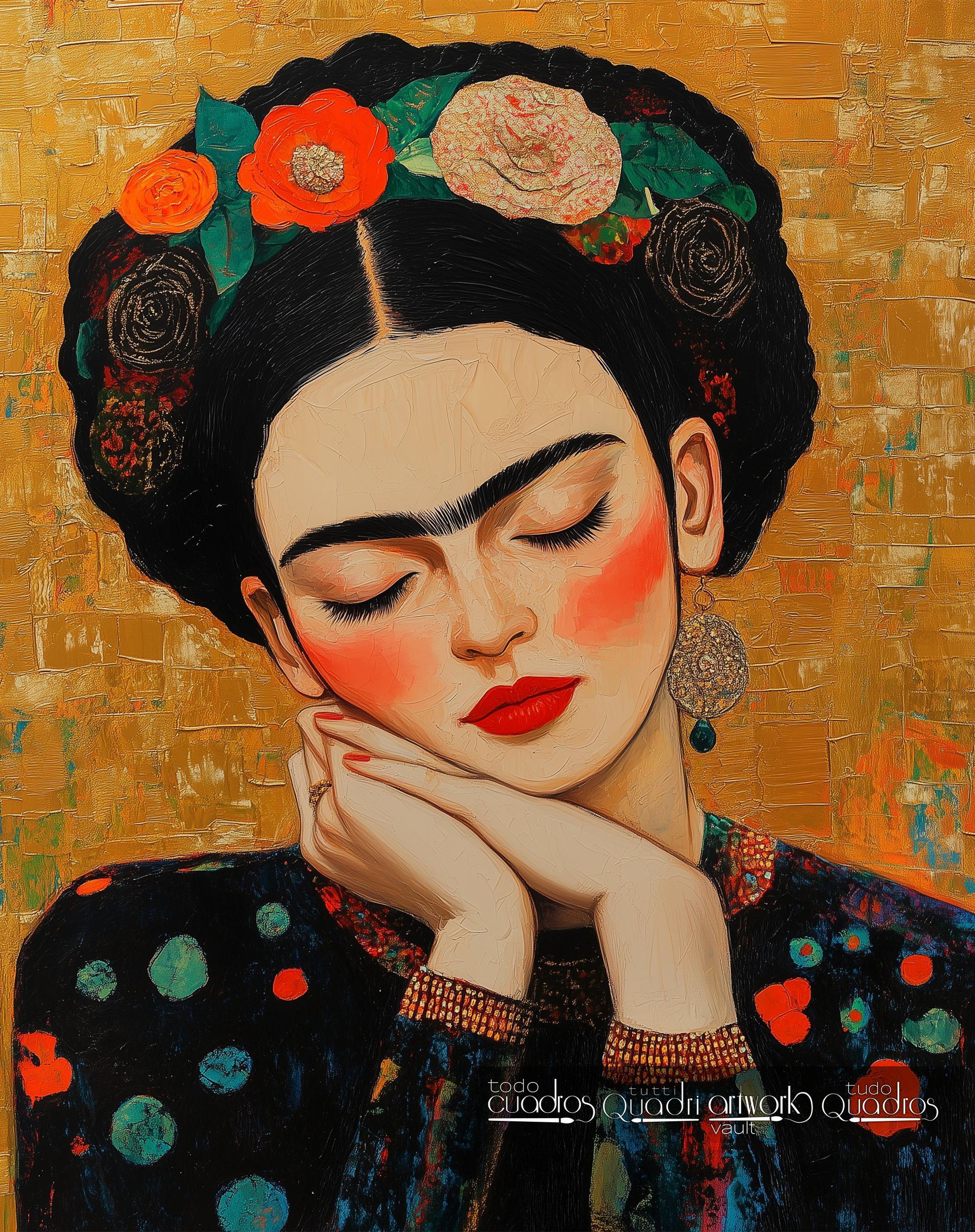 Frida und der modernistische Glanz, im Stil von Klimt