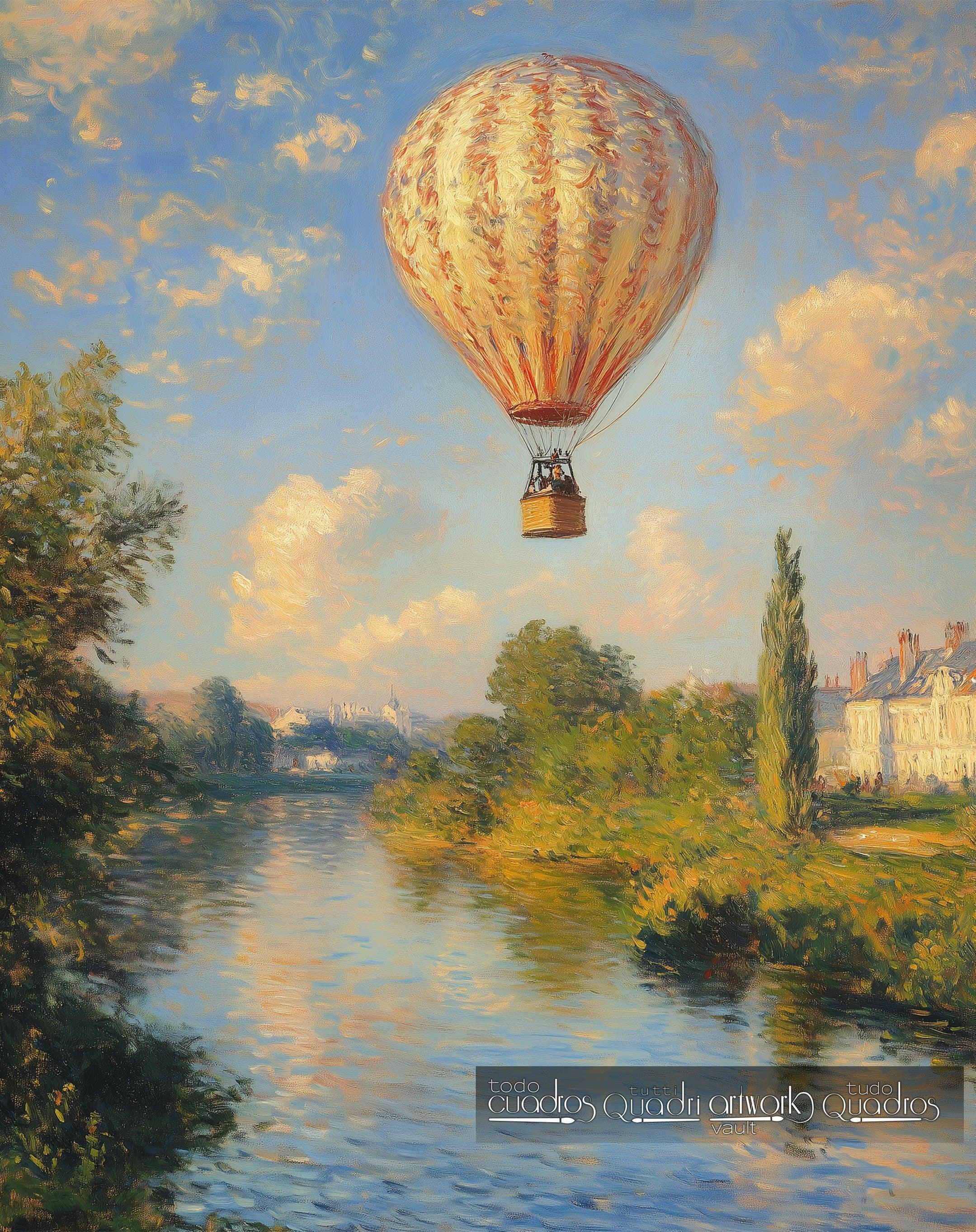 Reise zwischen den Wolken, im Stil von Monet