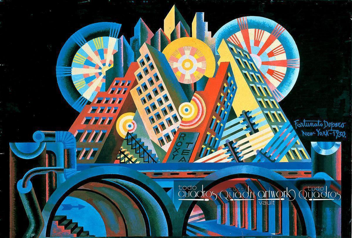 Wolkenkratzer und Tunnel, Depero