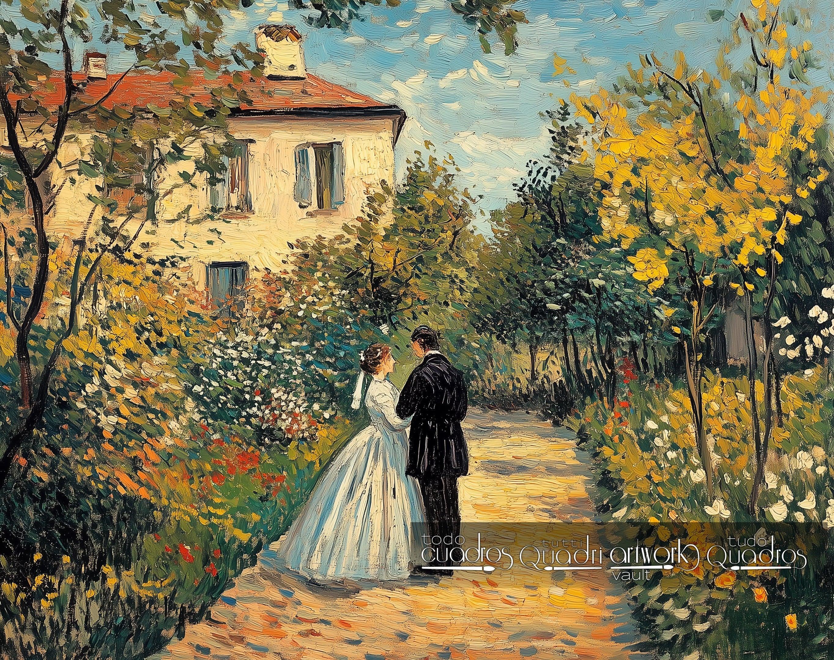 Ewiger Moment im Garten, im Stil von Van Gogh