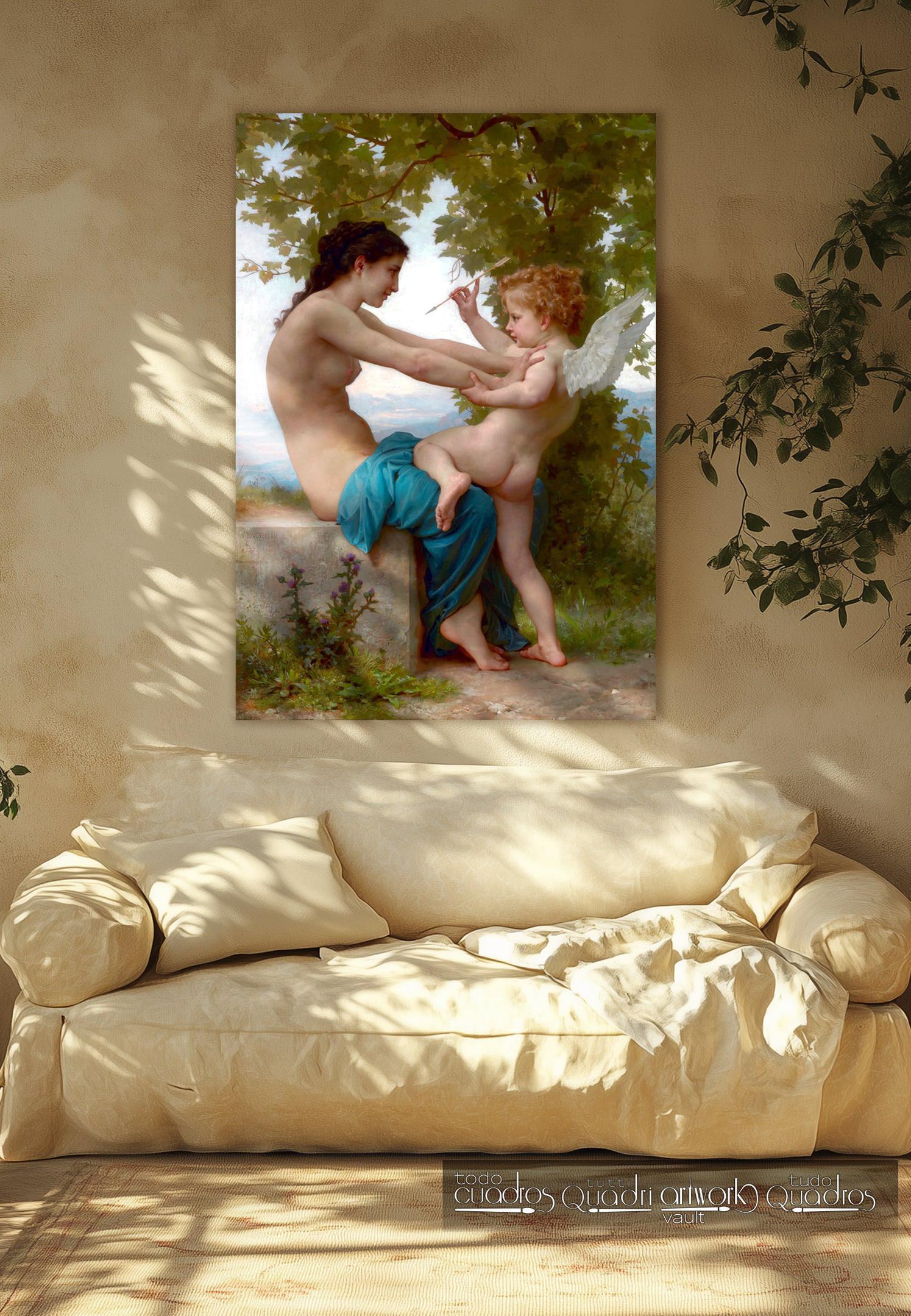 Junges Mädchen verteidigt sich gegen Eros, Bouguereau