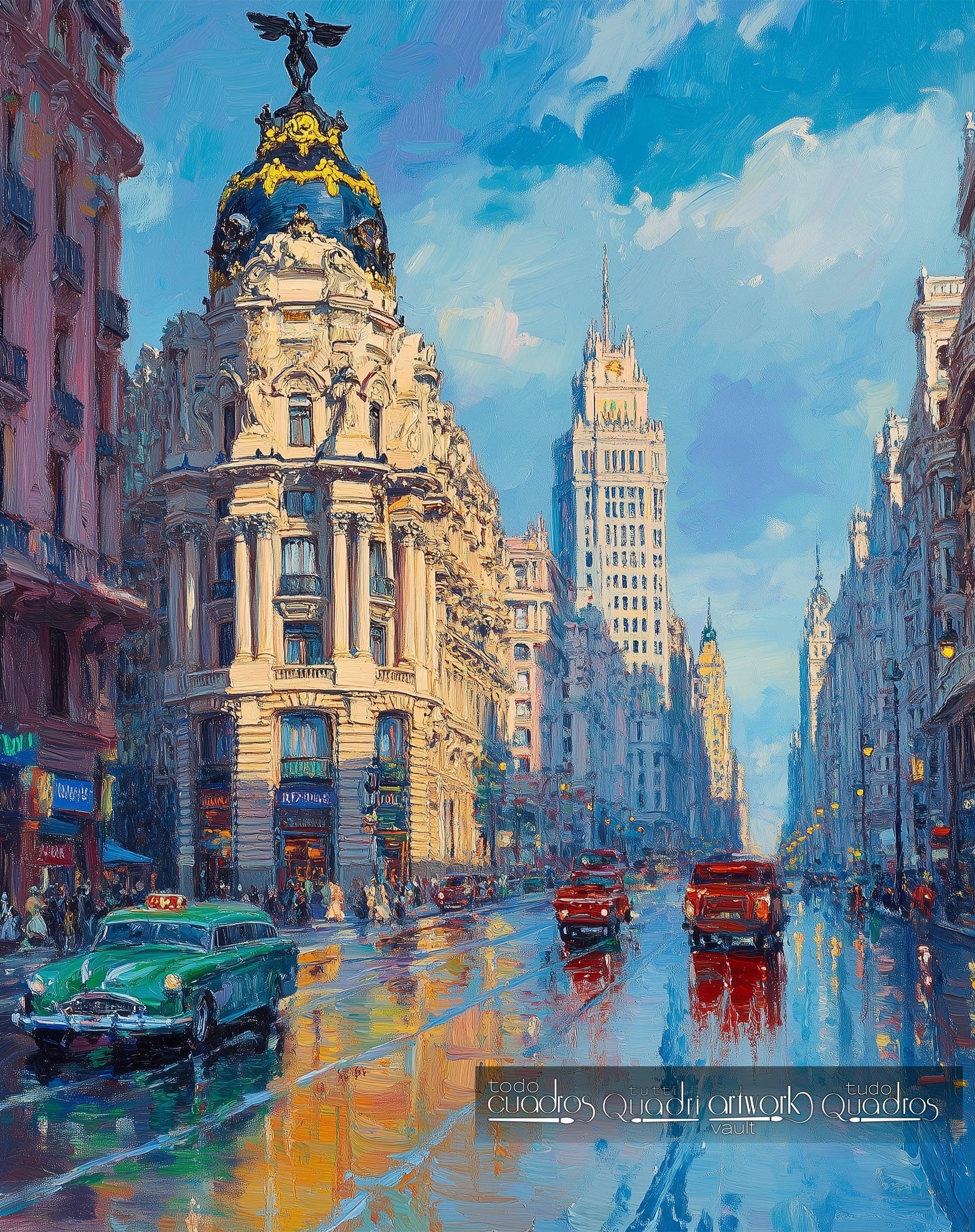 Madrid in Bewegung, im Stil von Monet