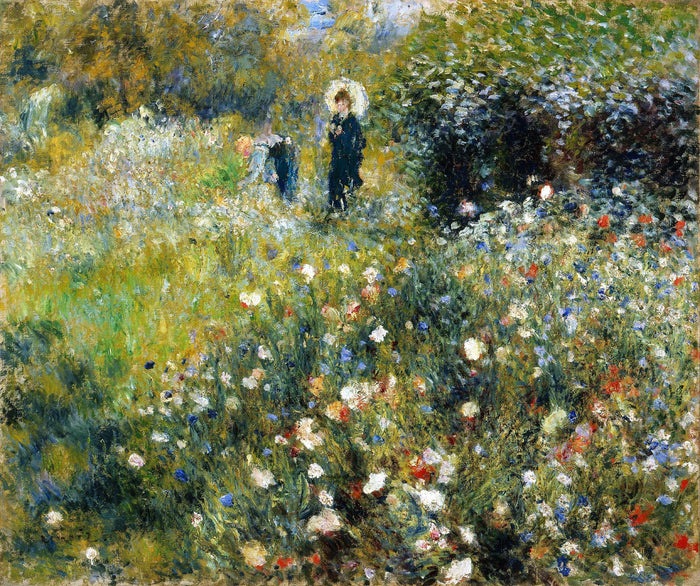 Frau mit Sonnenschirm in einem Garten, Renoir