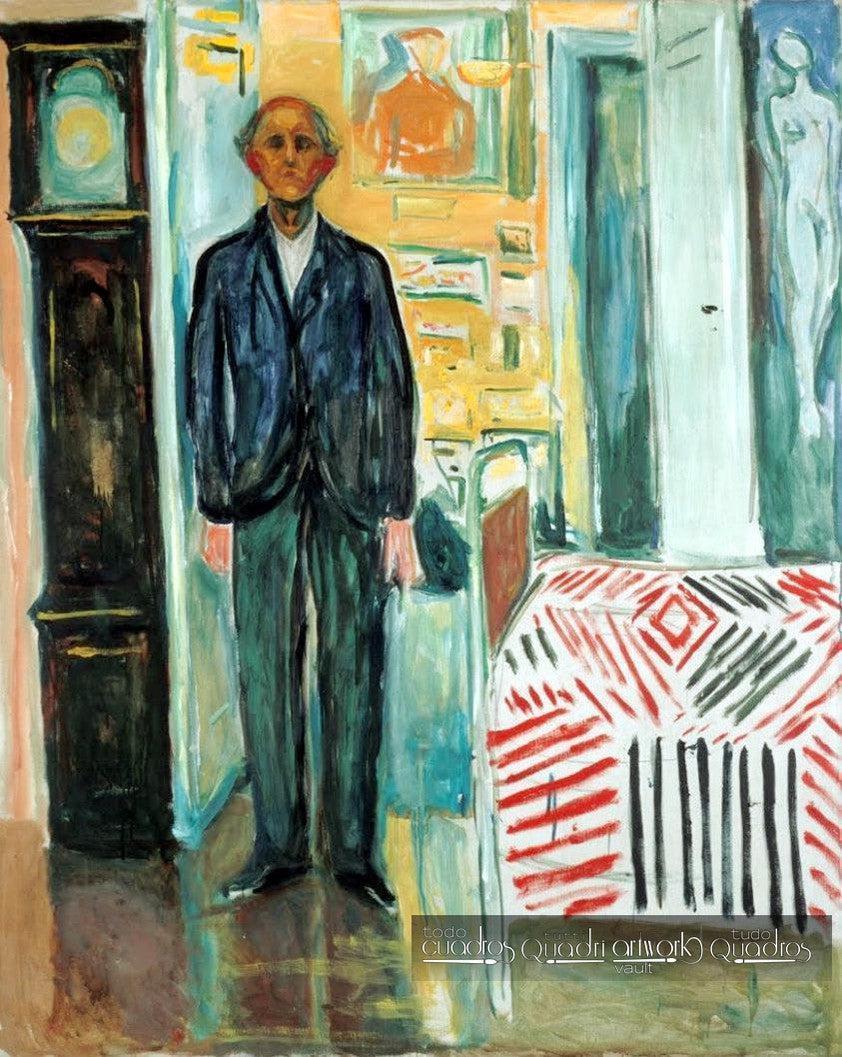 
Selbstbildnis zwischen Uhr und Bett, Munch