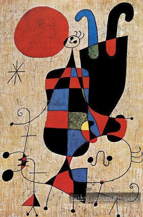 Figuren und Hund vor der Sonne, Miró