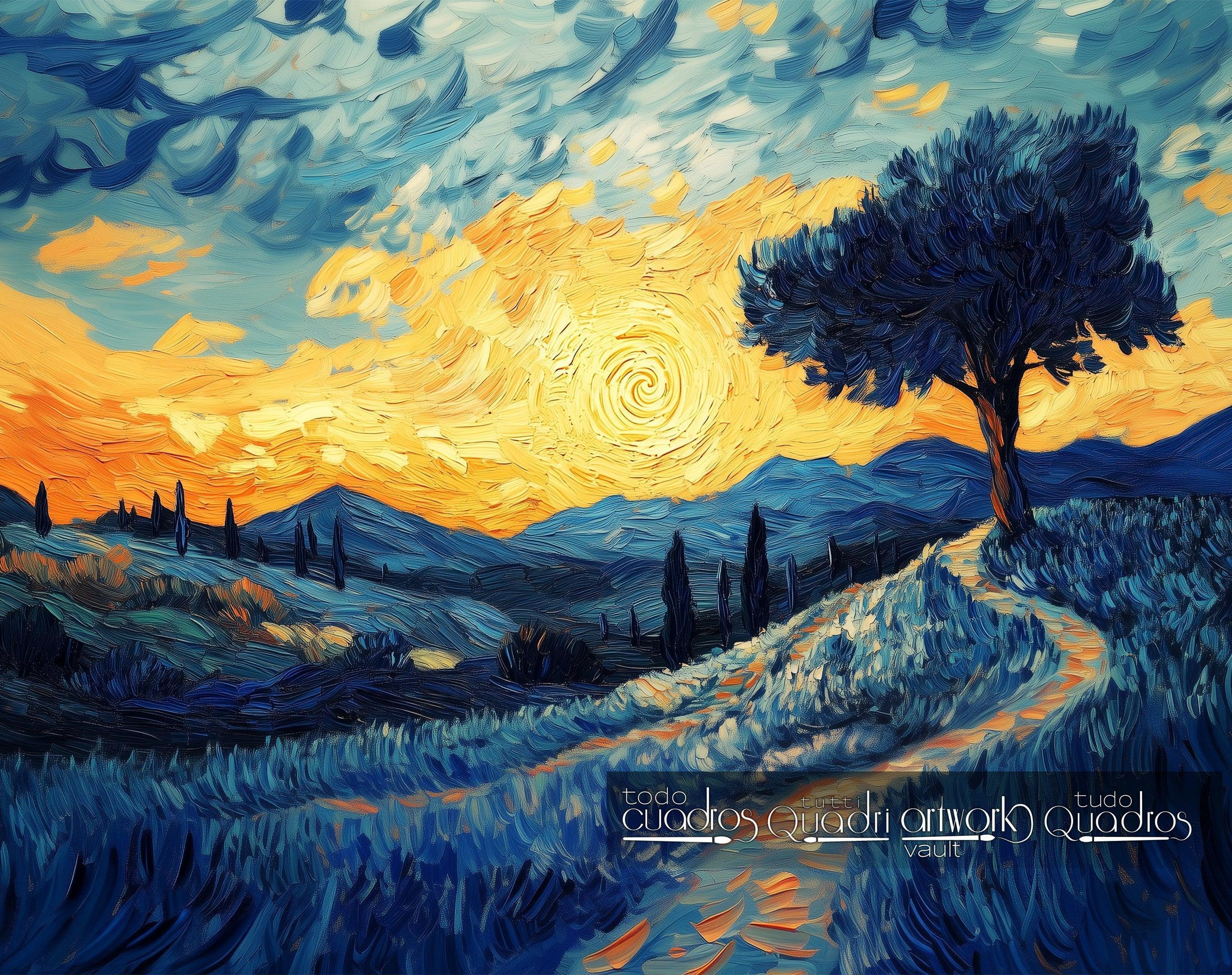 Weg zur Sonne, im modernen Stil von Van Gogh