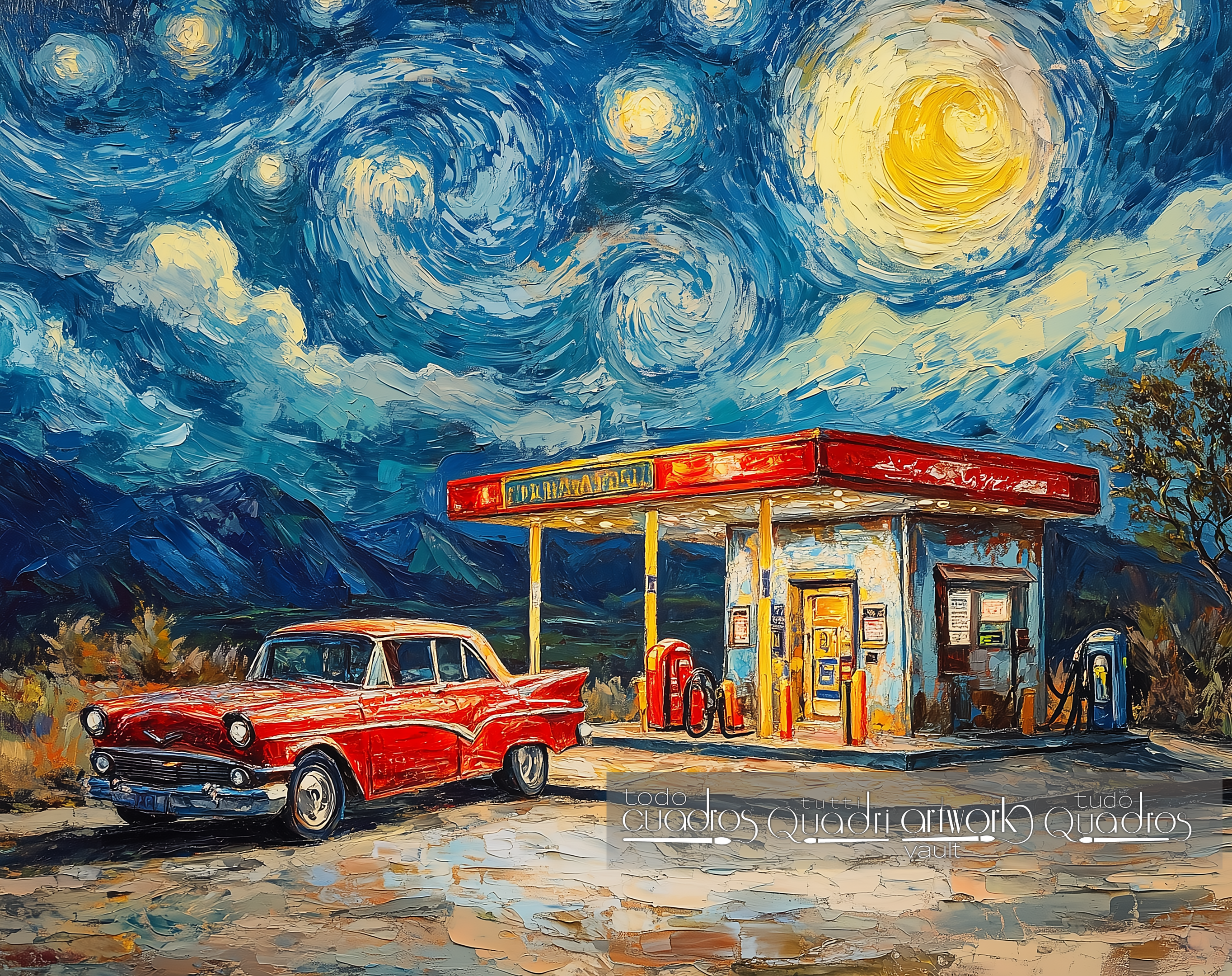 Nächtlicher Halt, im modernen Stil von Van Gogh